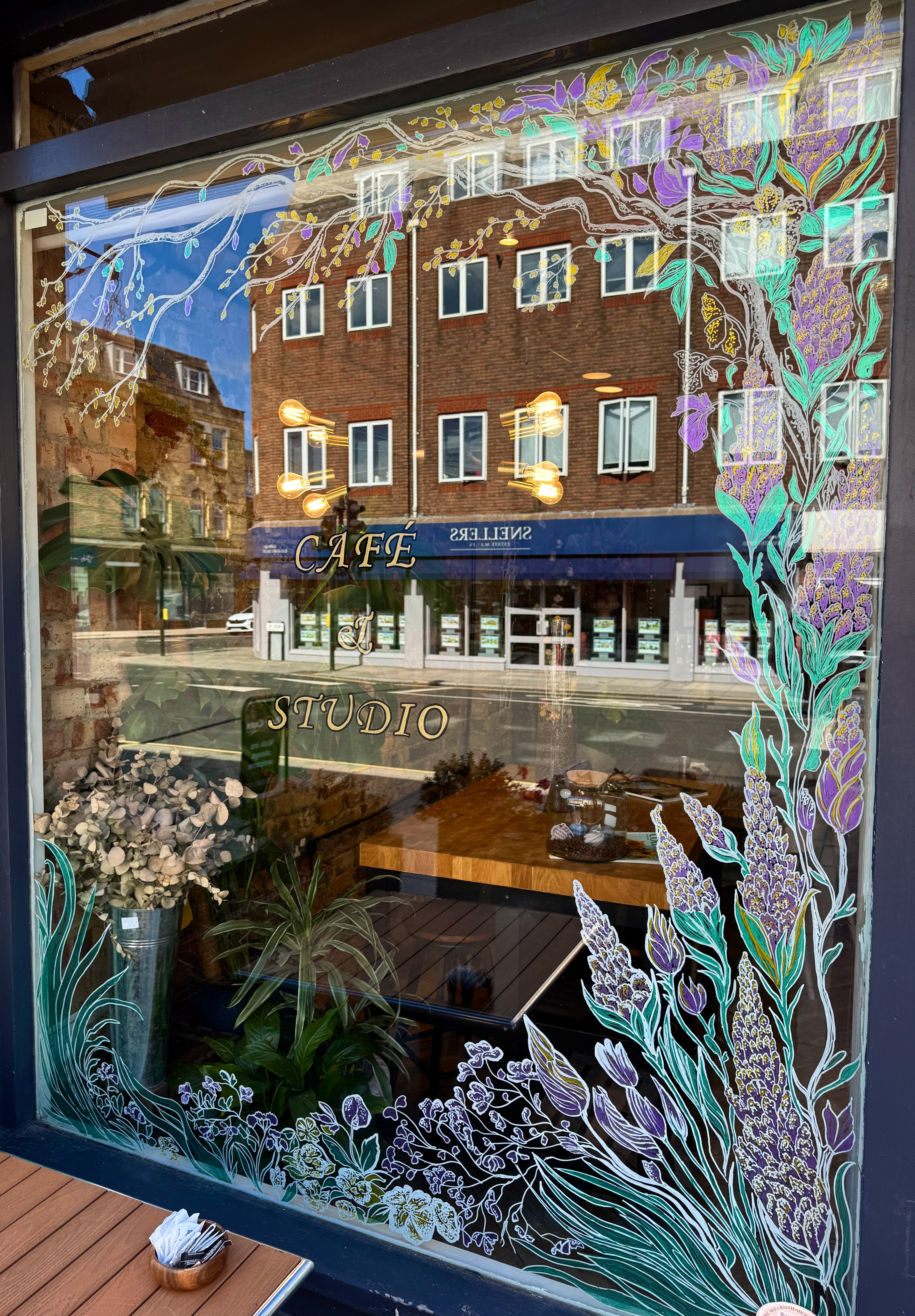 Hand Painted Bespoke Window Art for Your Business, Café, Shop, Bookshop façade- Decorative, Brand Story, Visual Storytelling