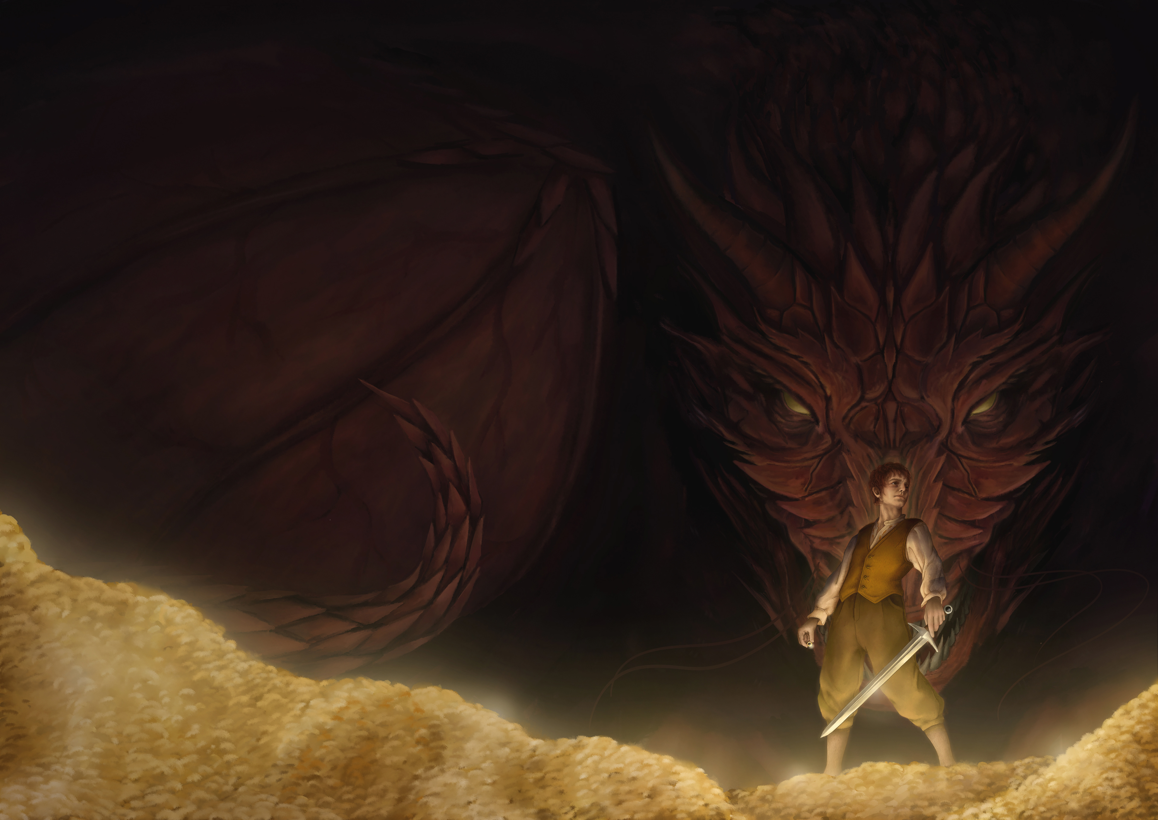 "The Hobbit" Book Cover Wrap Around - Photoshop, 2021