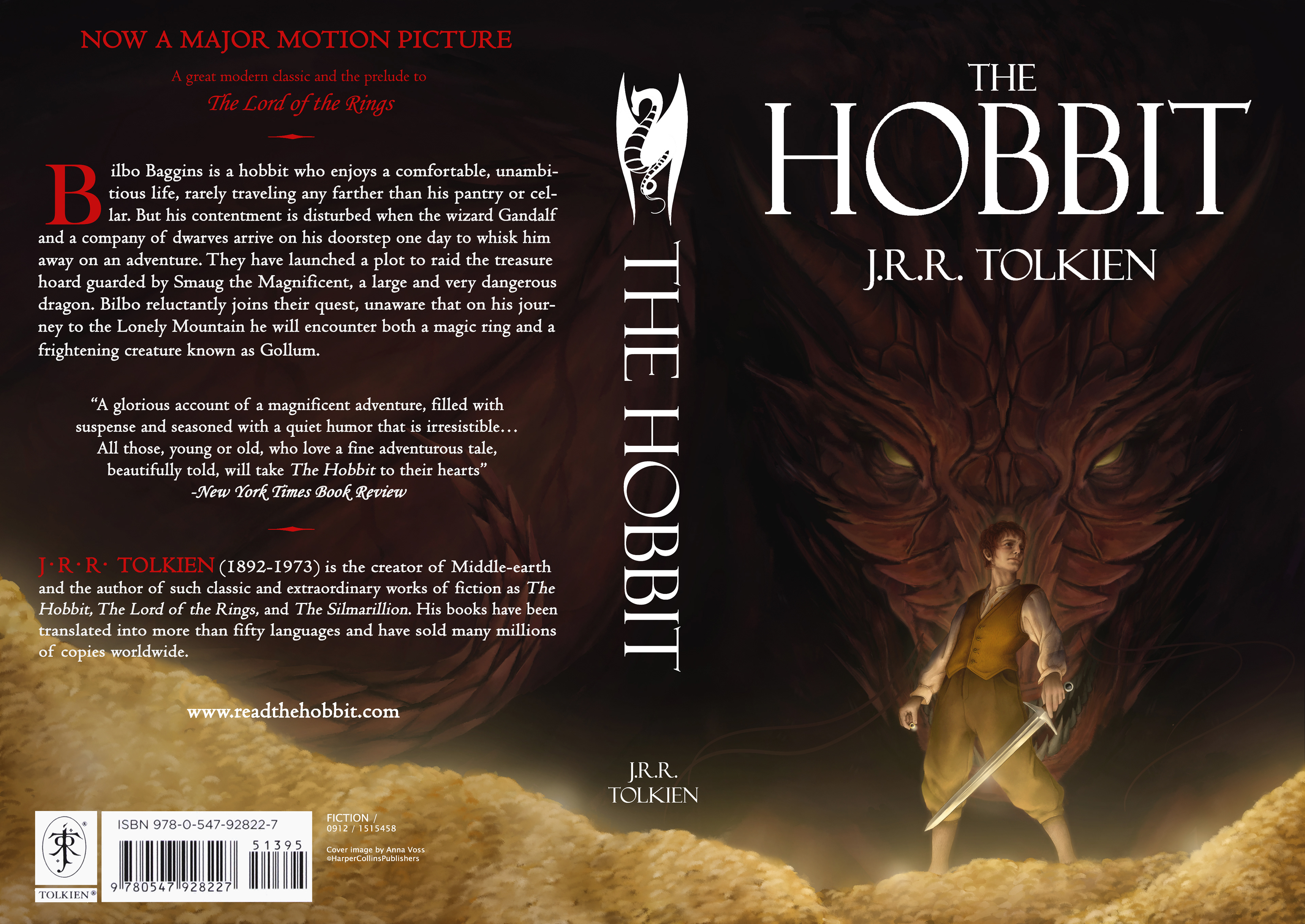 "The Hobbit" Book Cover Wrap Around, Mockup - Photoshop, 2021