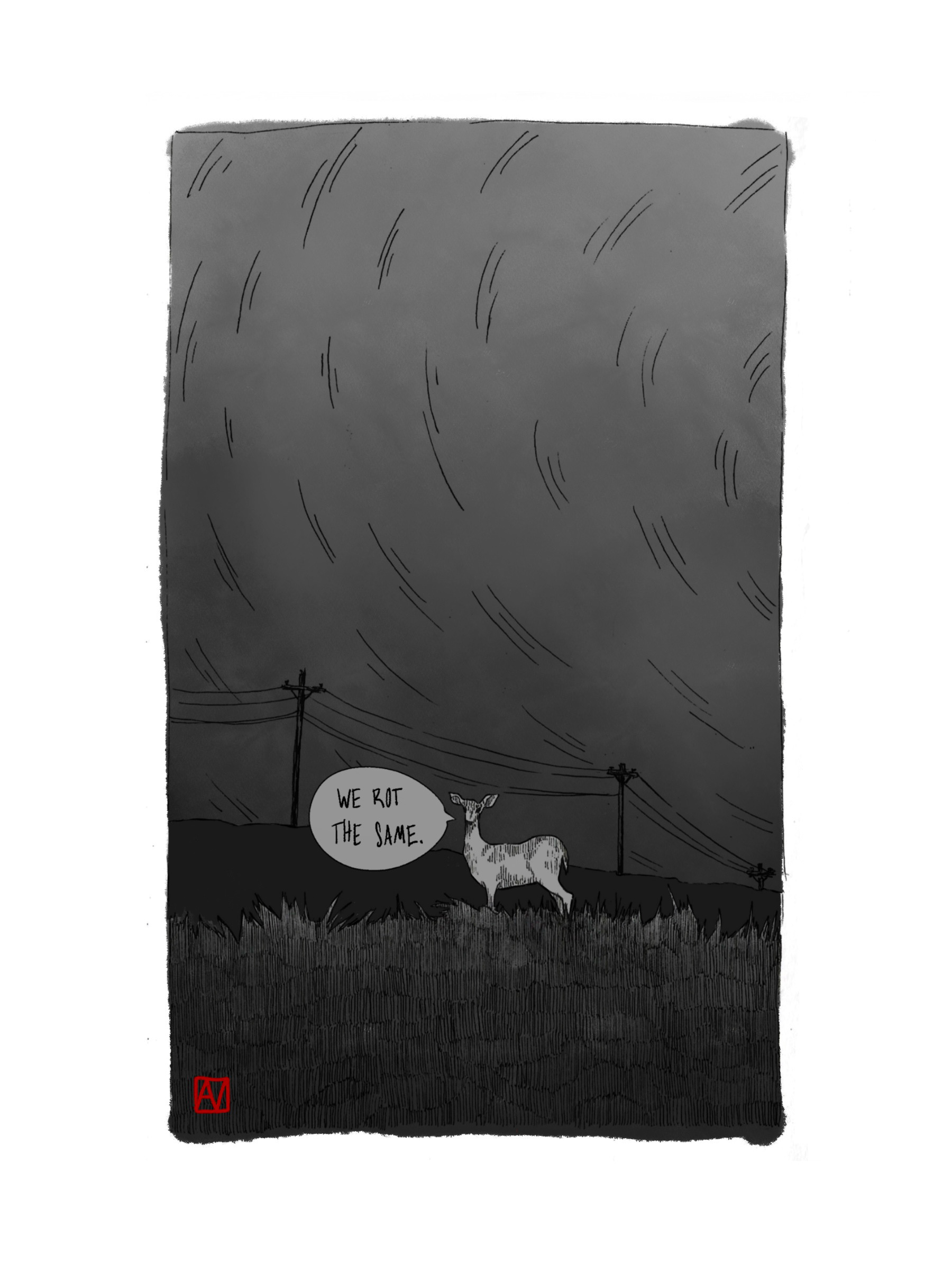 "Untitled 2"- ink and Procreate, 2022