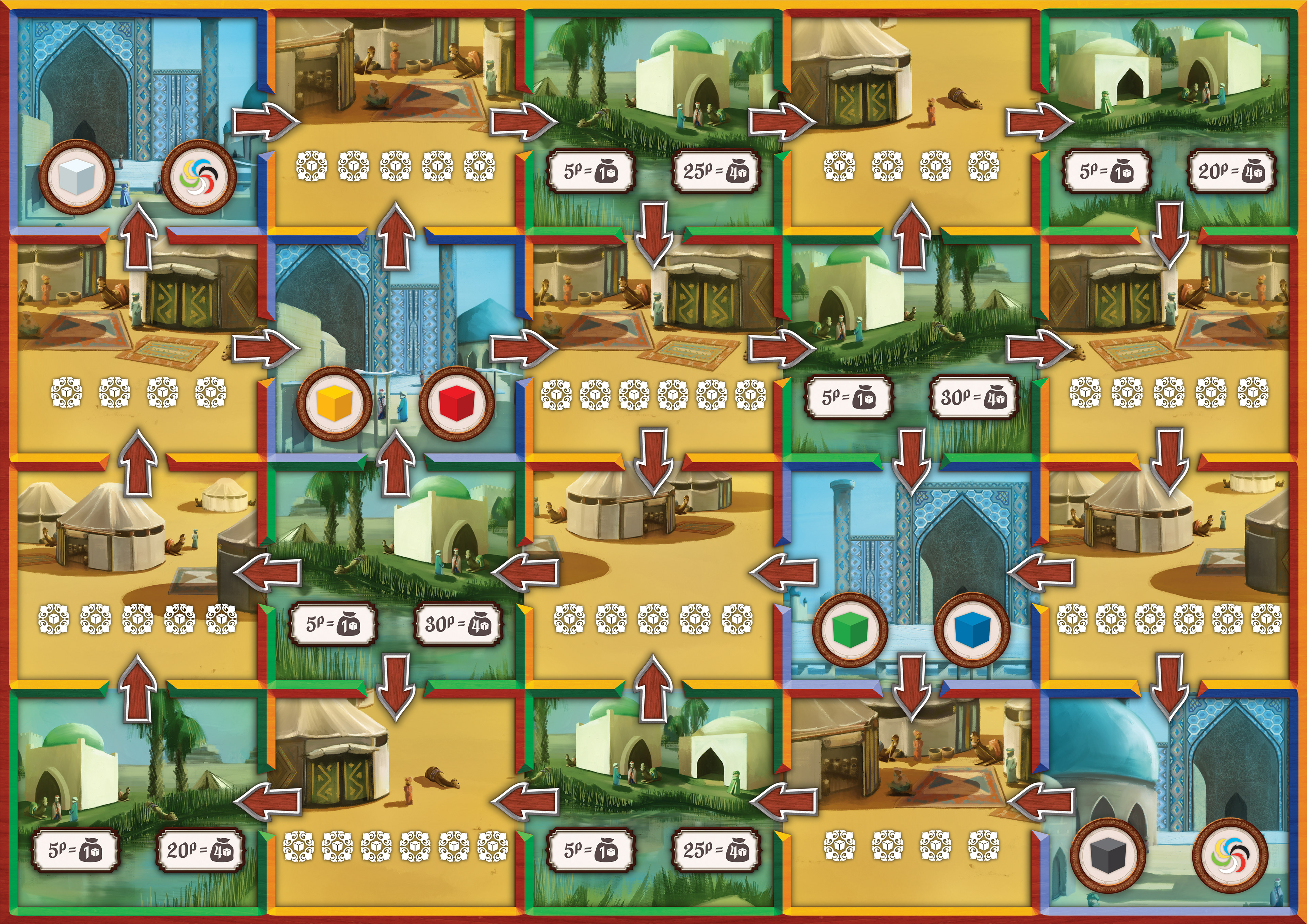 Samarkand Game Board (City illustrations by Joao Tereso)