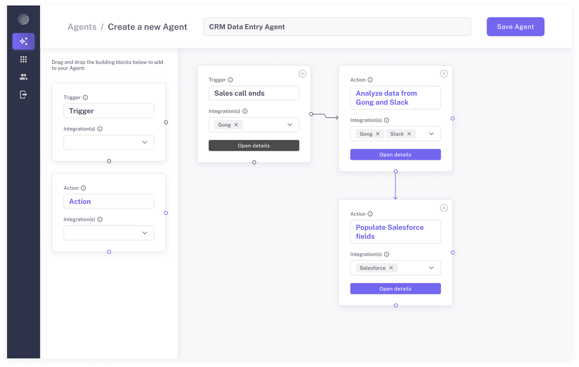 D - Drag and drop builder