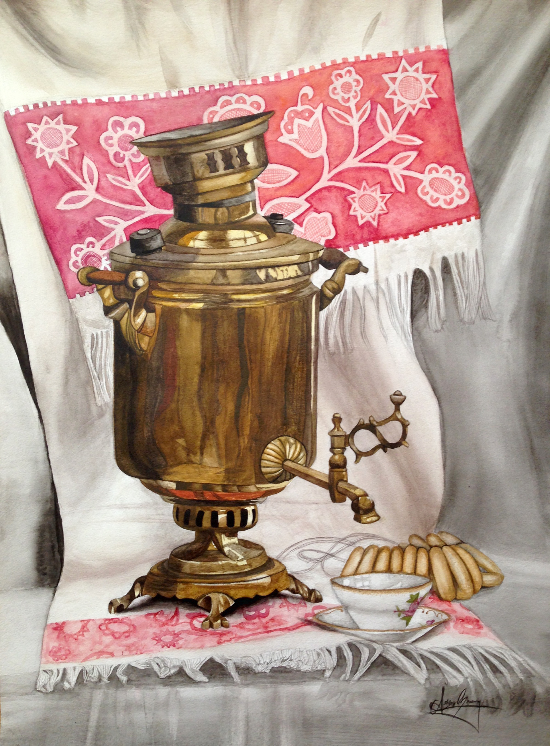 Samovar, 2015. Watercolor.
