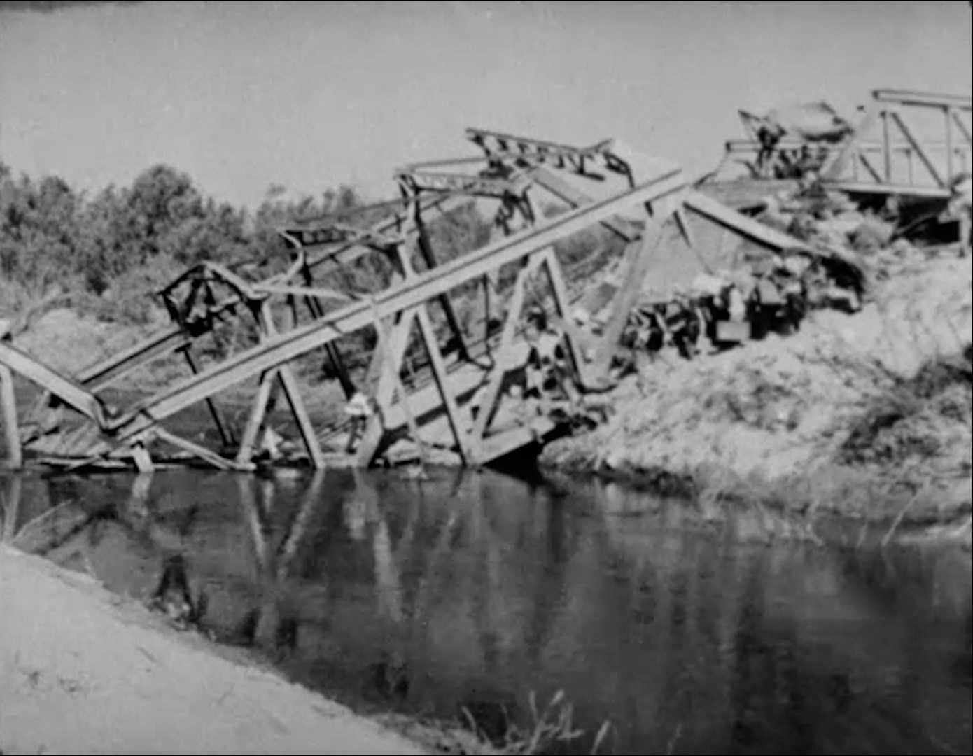 King Hussein bridge crossing bombed in the 1967 six-day-war.
