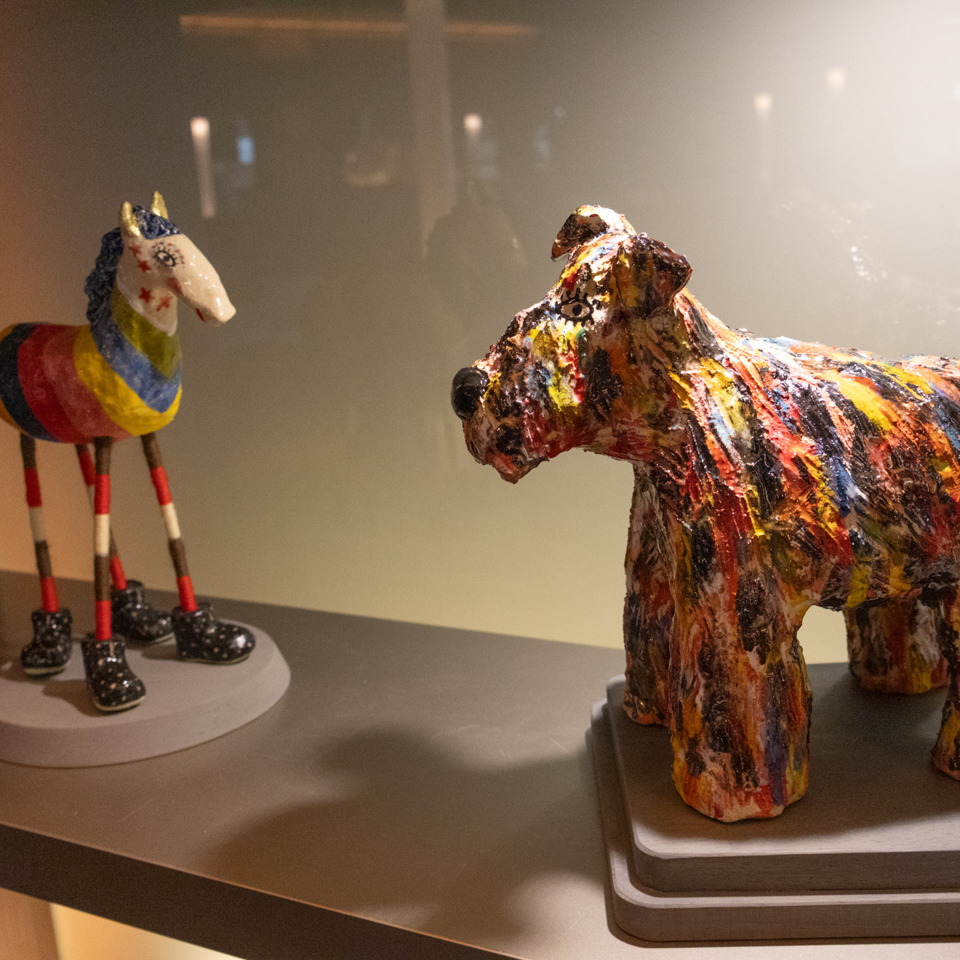 Ceramic animal sculptures