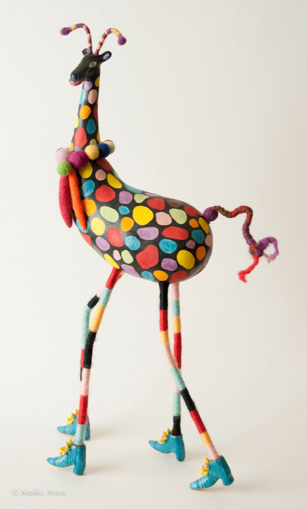 万華鏡 kaleidoscope 陶、アルミ、鉄、フェルト ceramic, aluminium, steel, felt 51x27x18 cm / 2010