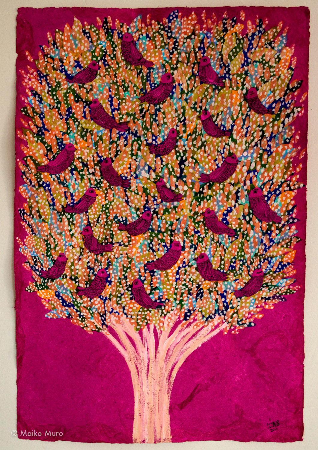 existencia - ausencia (アマテ紙にアクリル、インク / 60x40 cm / 2011) existencia - ausencia (acrylic and ink on amate paper / 60x40 cm / 2011)