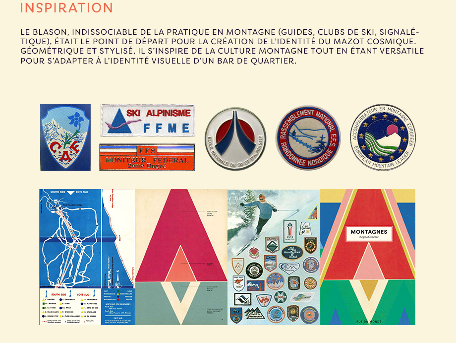 Logo Mazot Cosmique, inspiration du projet, identité visuelle créée par Mathilde Xardel