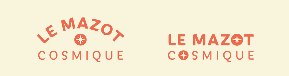 Logo Mazot Cosmique, identité visuelle créée par Mathilde Xardel, direction artistique et identité visuelle