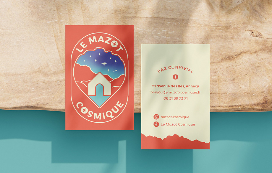 identité graphique Mazot Cosmique - DA et design Mathilde Xardel