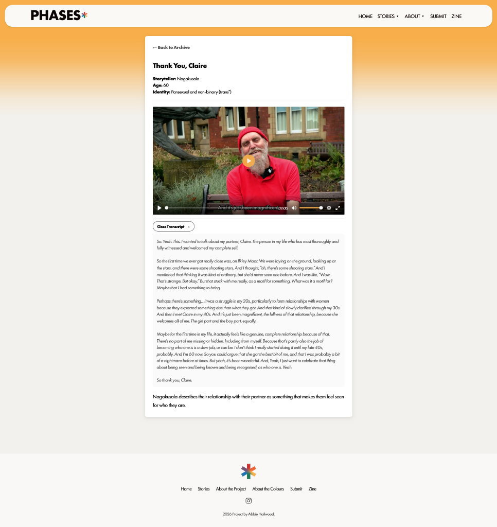 Story Page with Video Embed