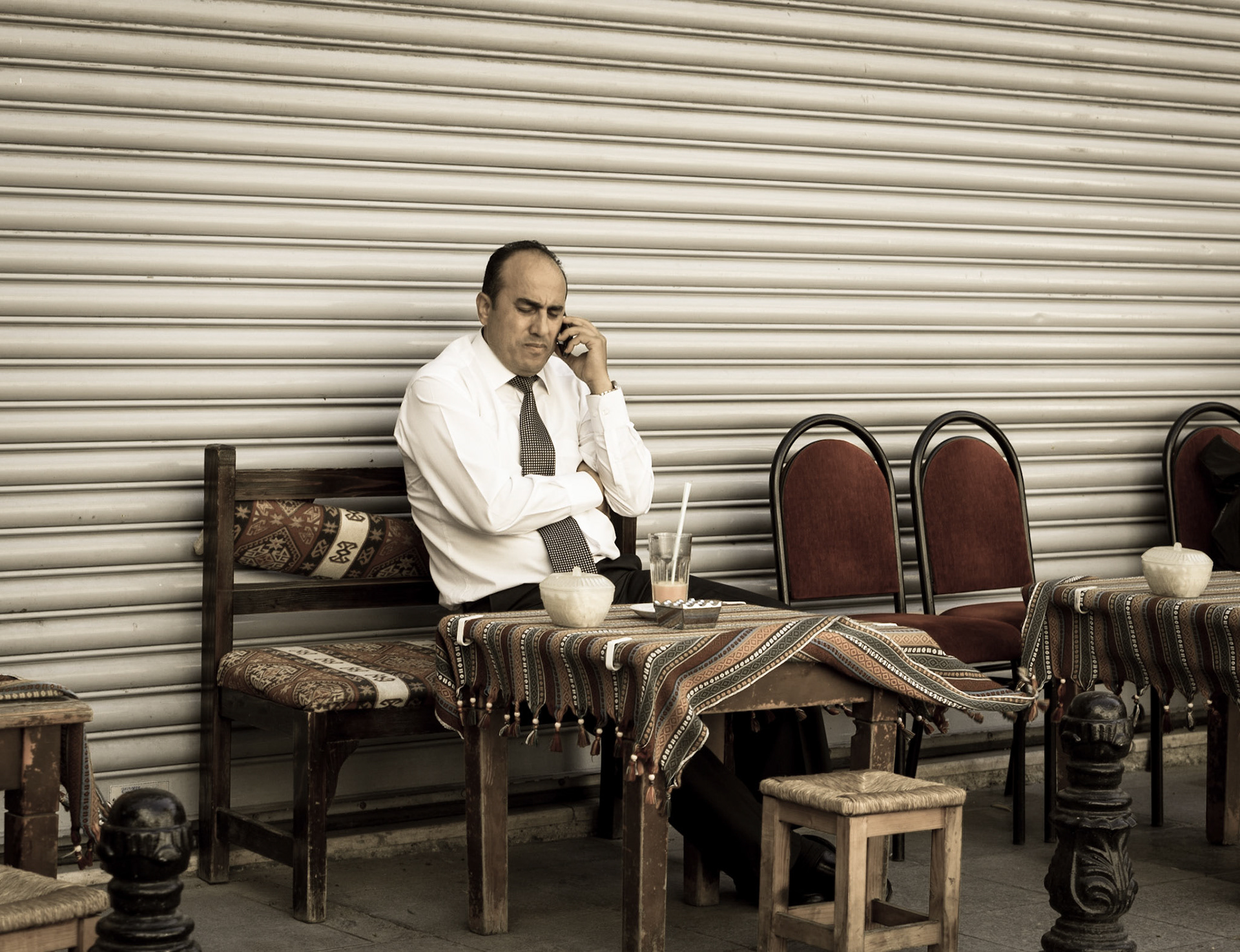 Man talking on the phone in Istambul