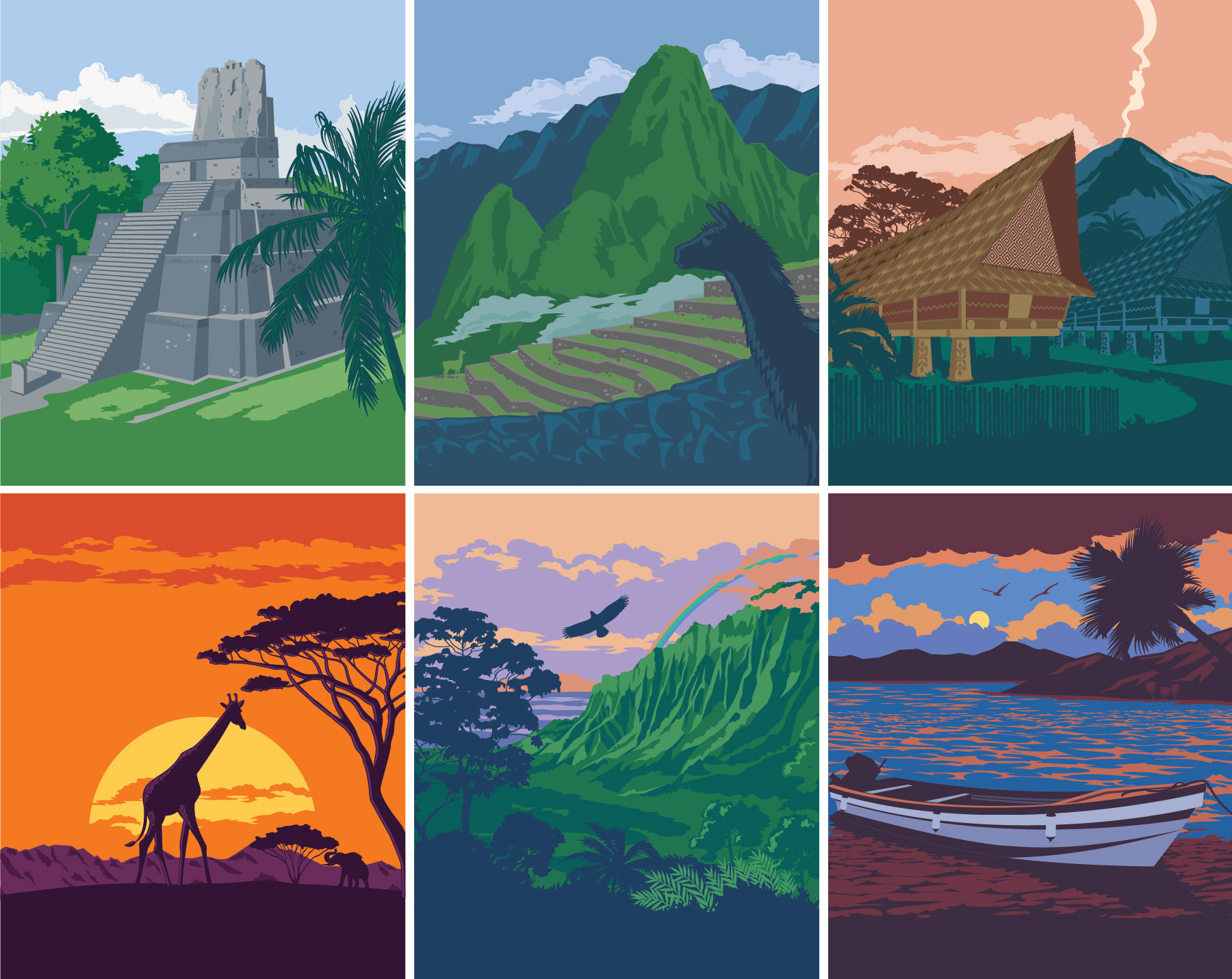 Conceived and produced illustrations of 12 major coffee-producing regions across the globe; Toddy Cold Brew calendar - 2017