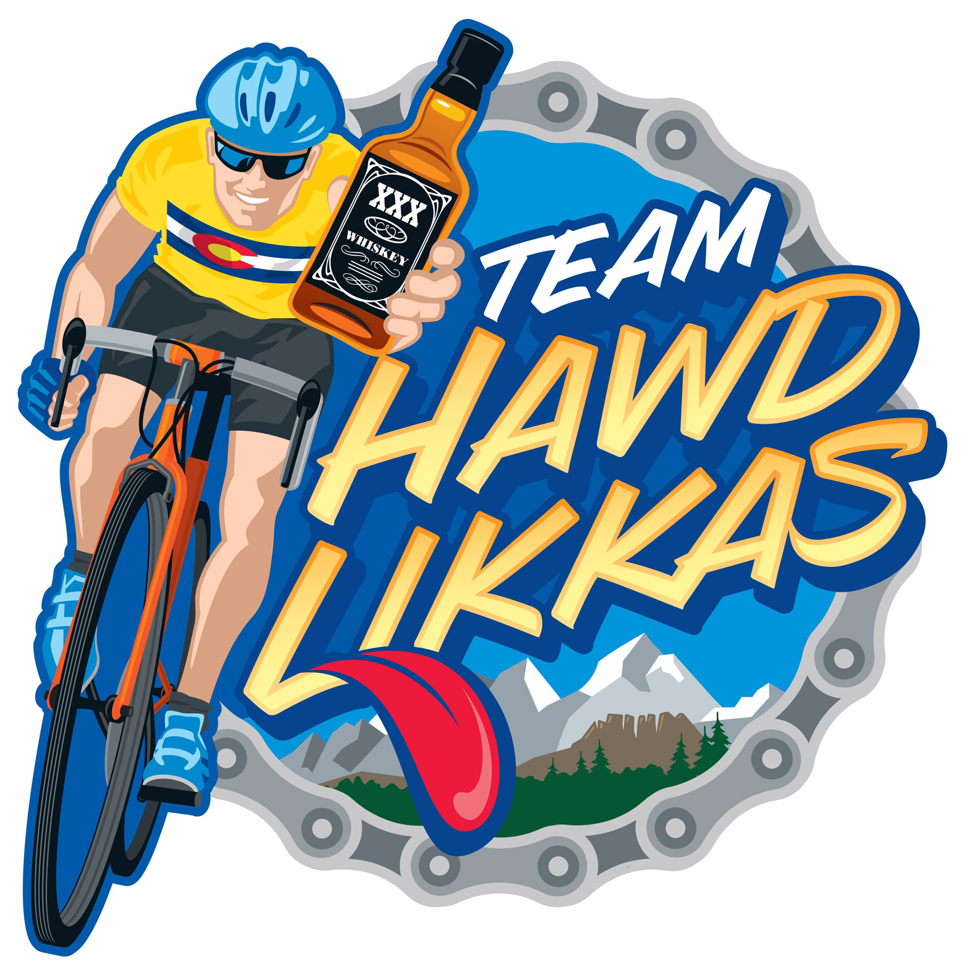 Custom shirt Illustration for a RAGBRAI event team. - 2016