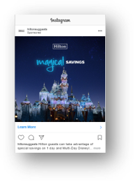 Social Media Placement on Hilton brand accounts