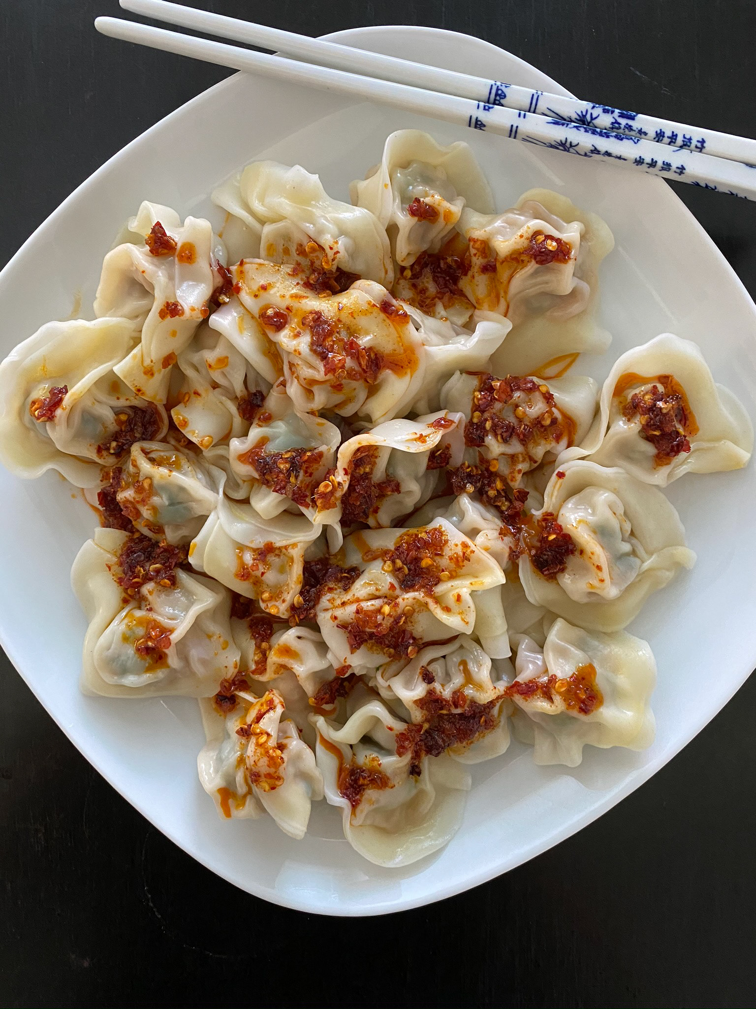 Classic chicken and bok choy wontons