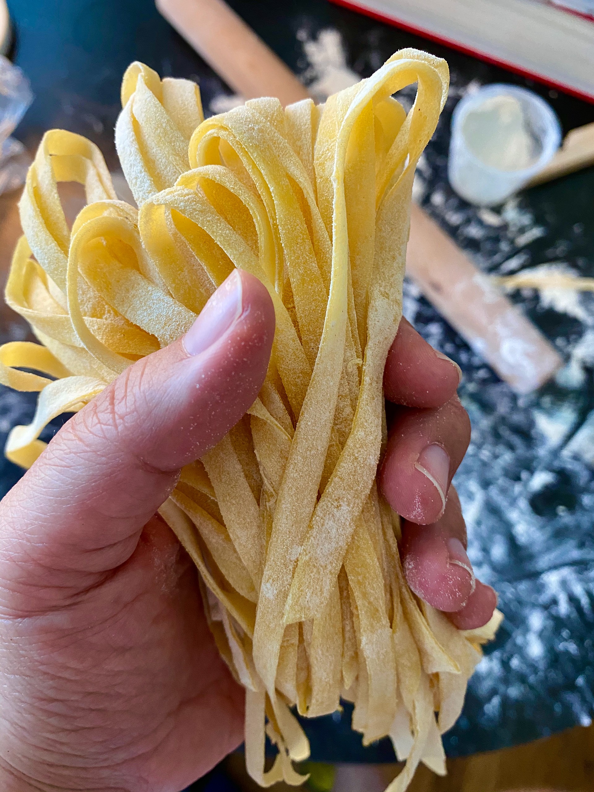 Fresh egg tagliatelle