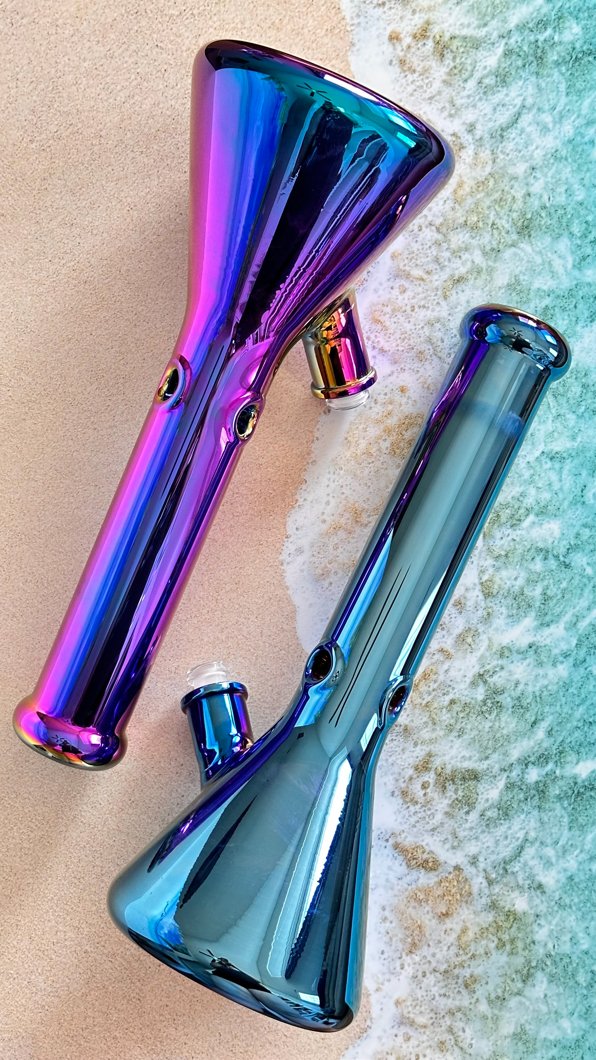 Metallic Beaker Bong Product Photography