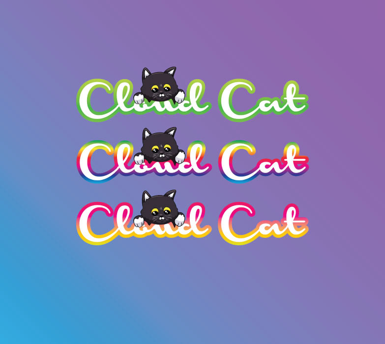Cloud Cat Branding Logo Variations