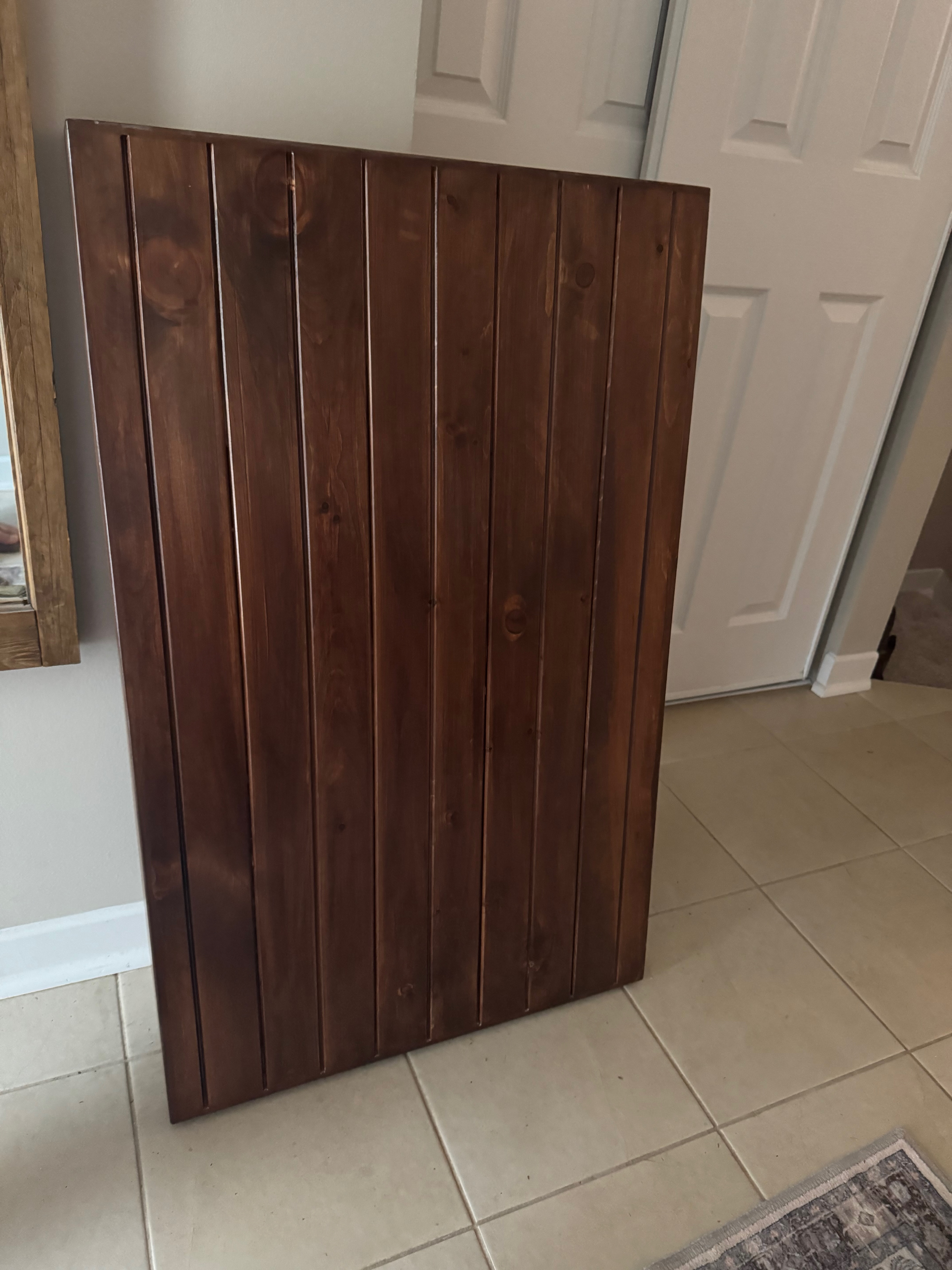 Grooved Pine with English Chestnut Finish