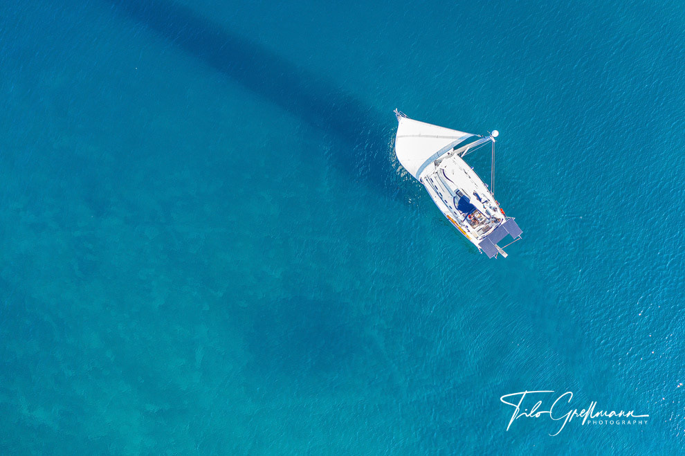 Top View Segelboot