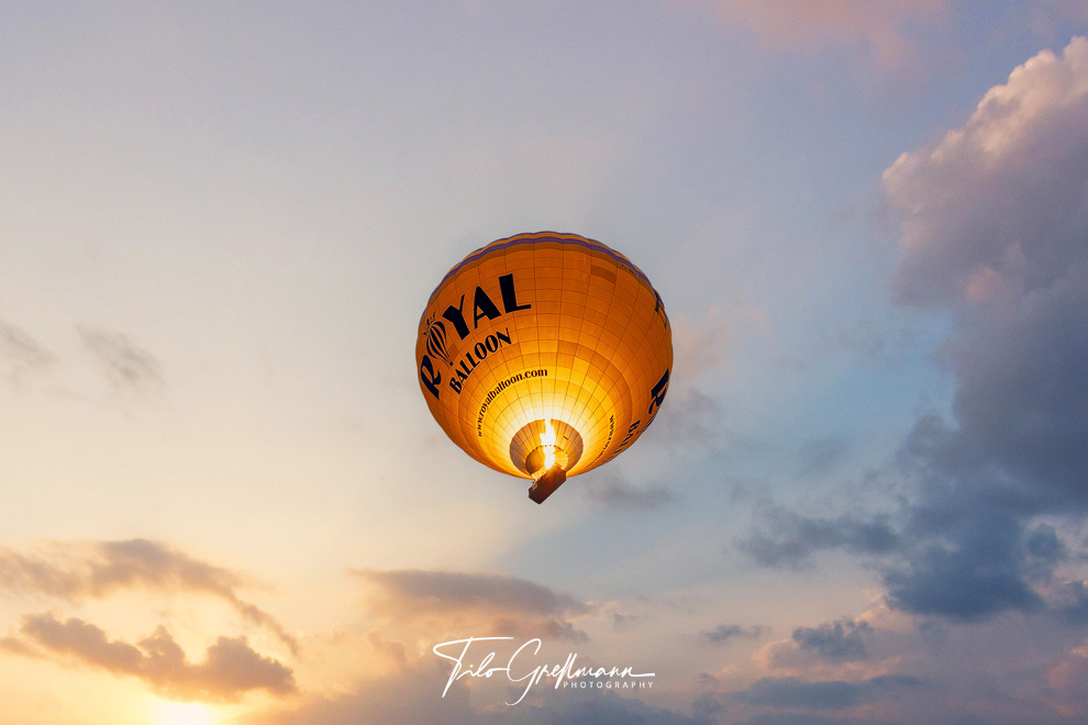 Fire balloon in the sky
