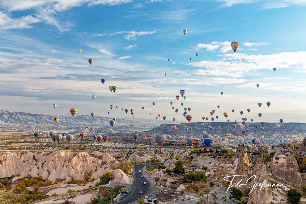 Hot air balloons over Uchisar