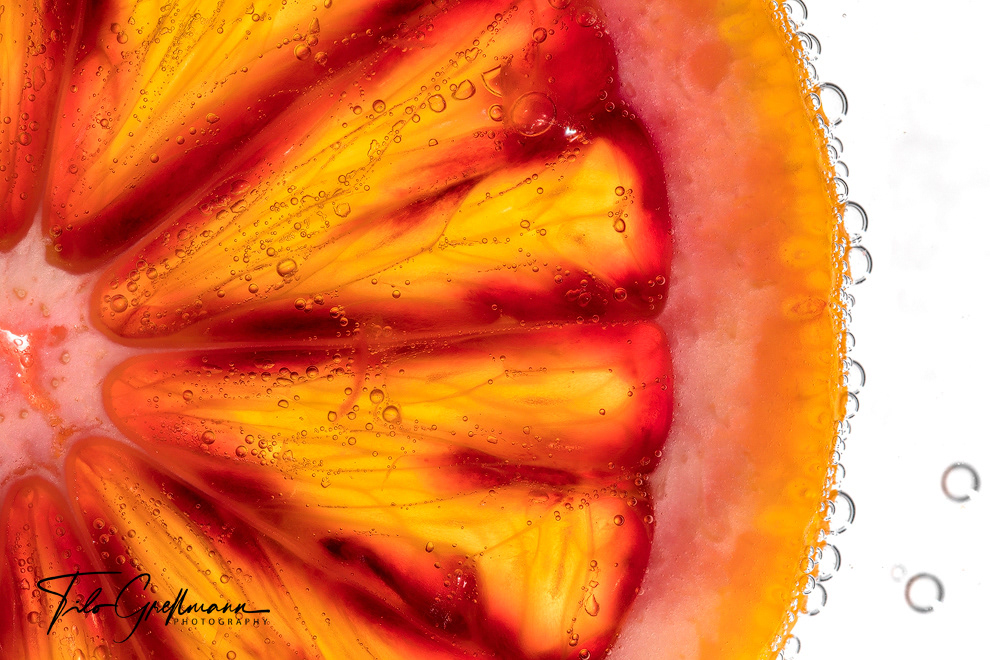 Macro photo of a blood orange