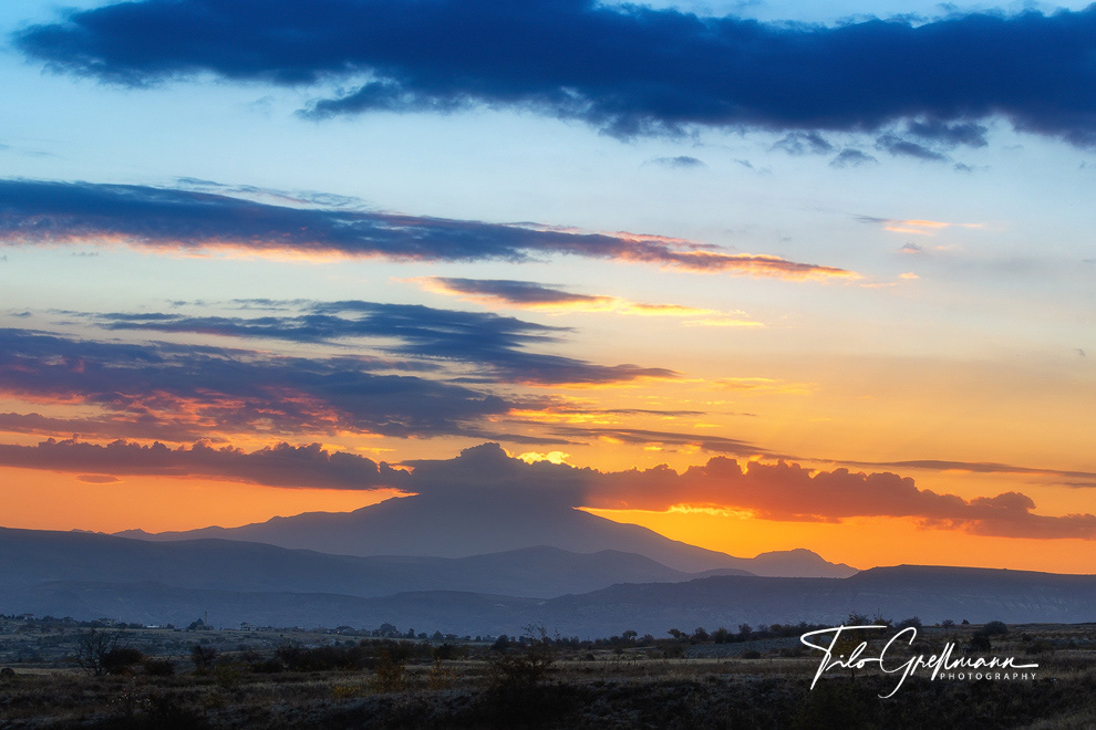 The Erciyes volcano at sunset