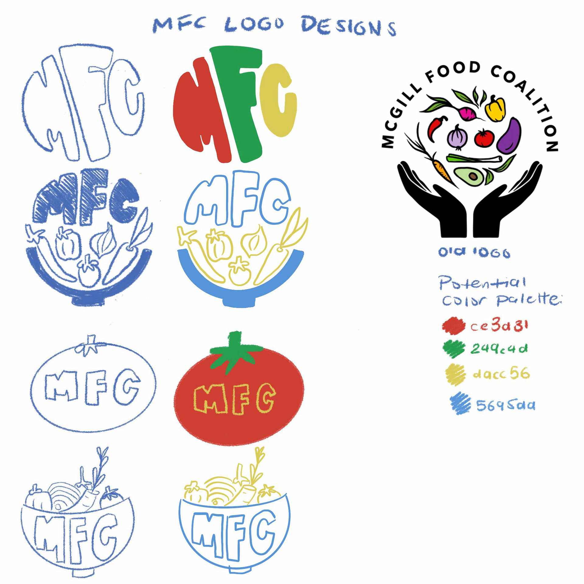 Preliminary logo sketches