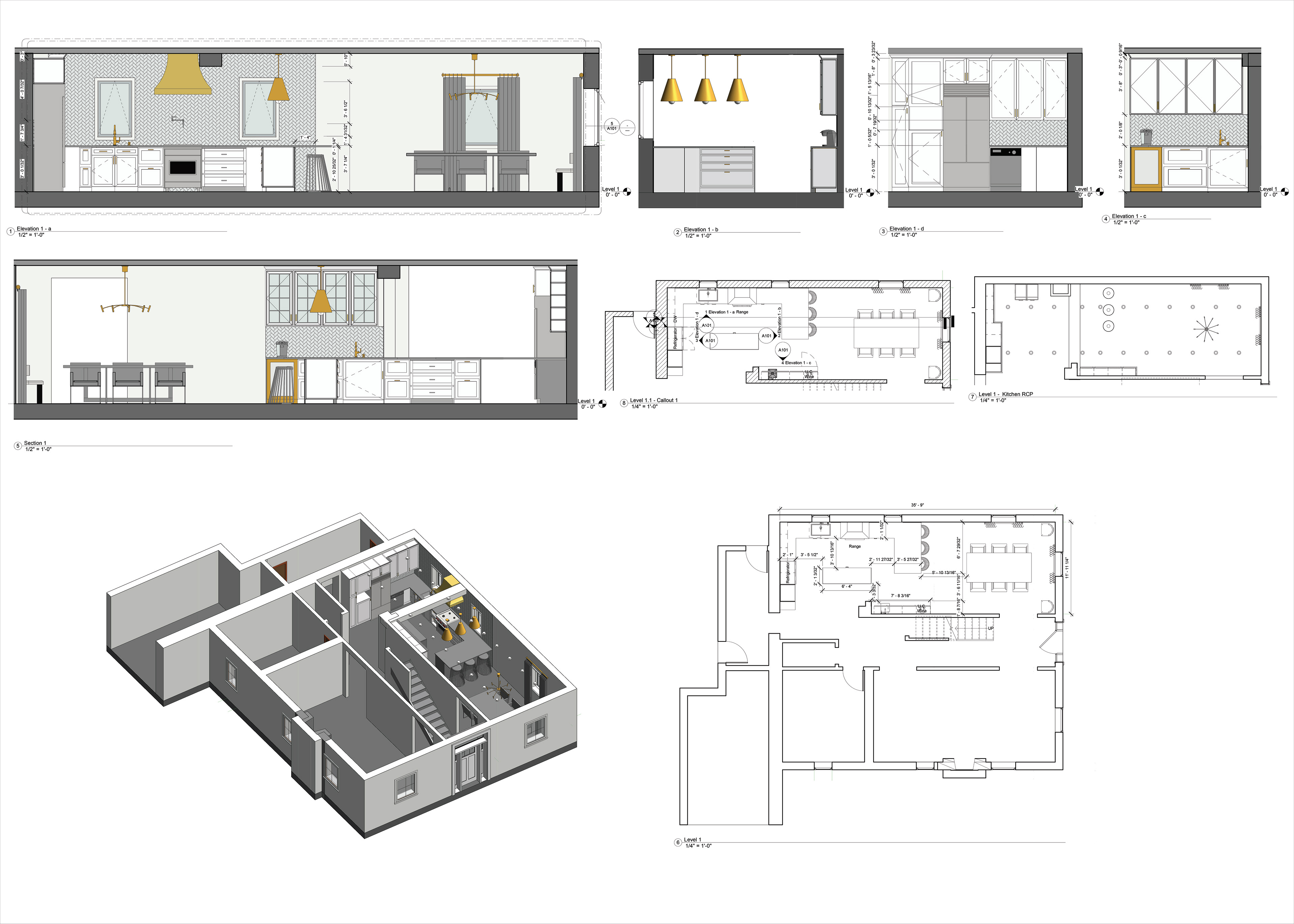 Elevations, Isometric and Floor Plans