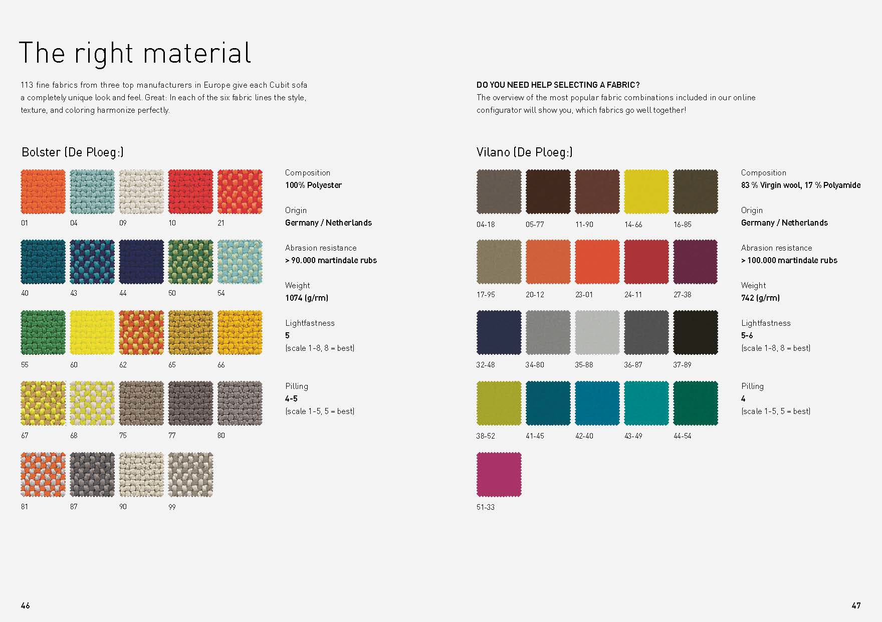 Couche Fabric Selection