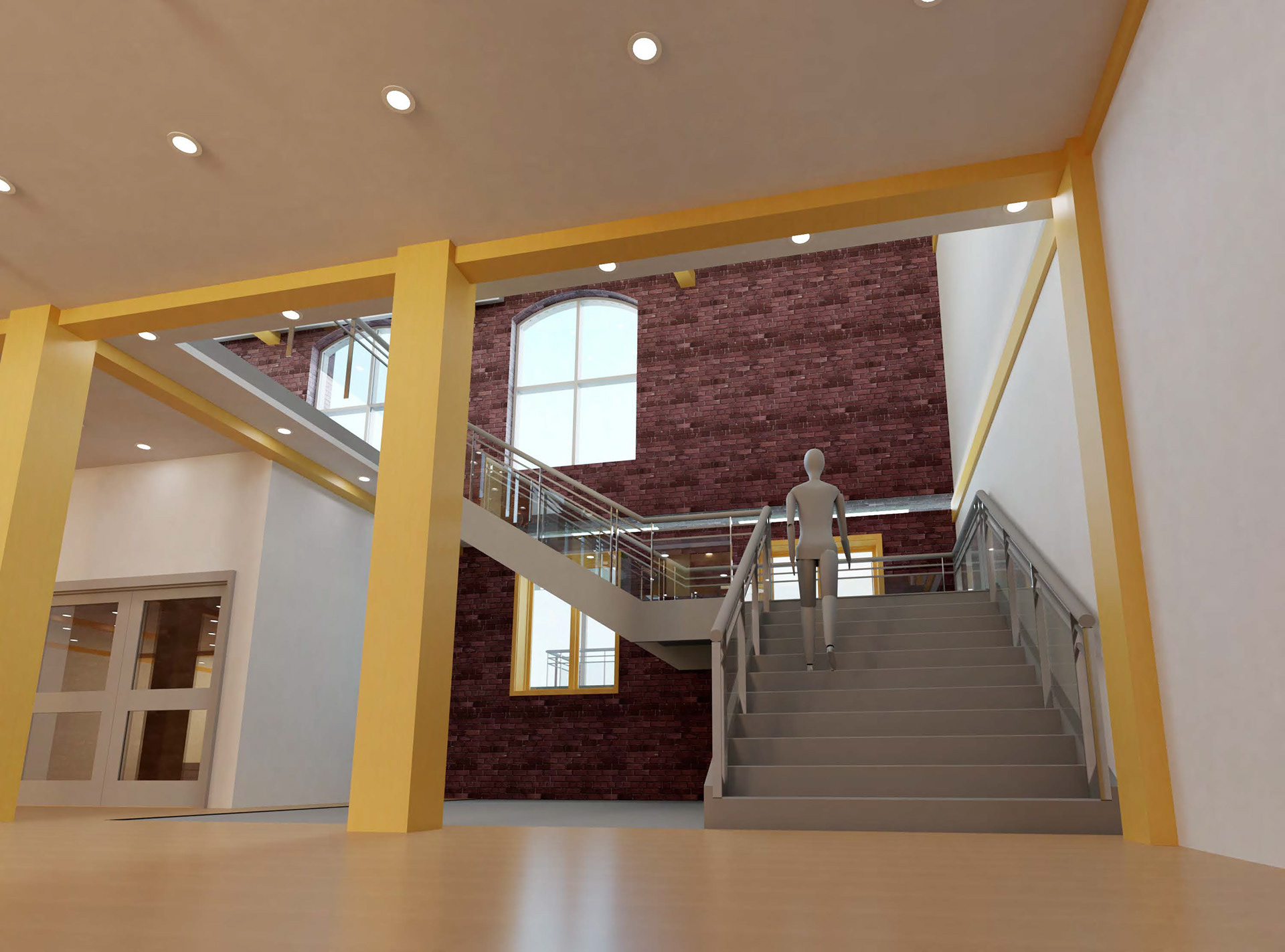 Staircase Up To Main Lobby