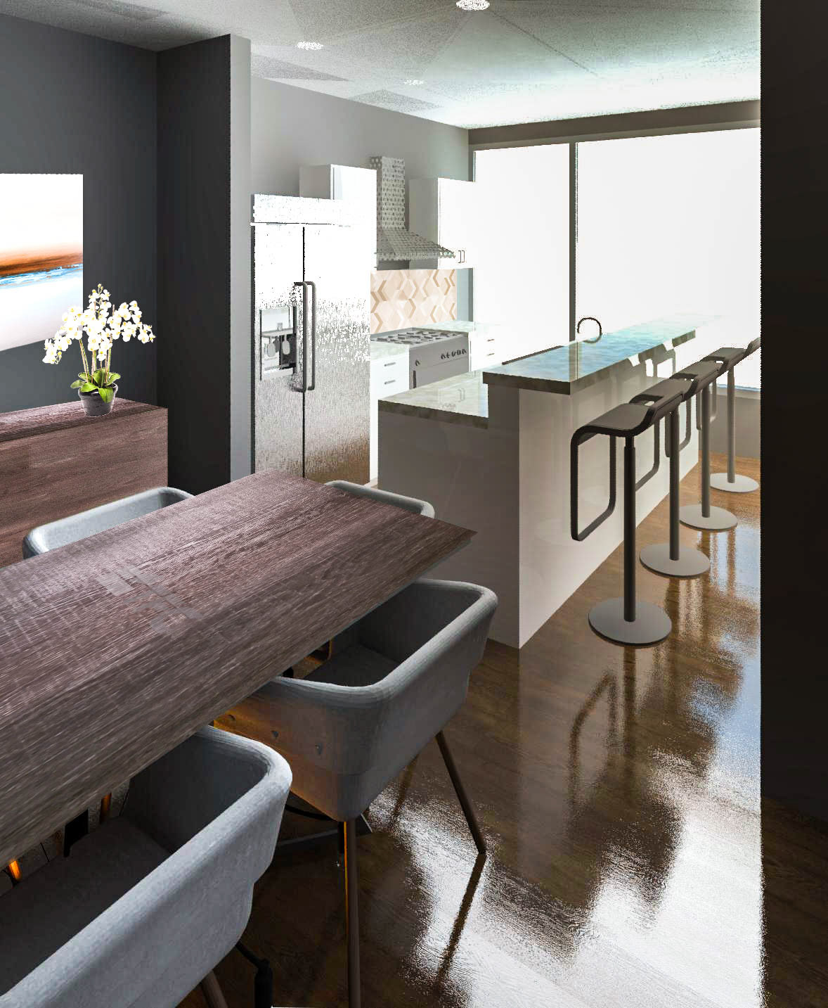 Dining Room And Kitchen