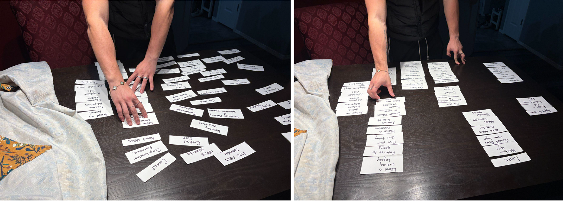 Participant 7 Card Sorting Process