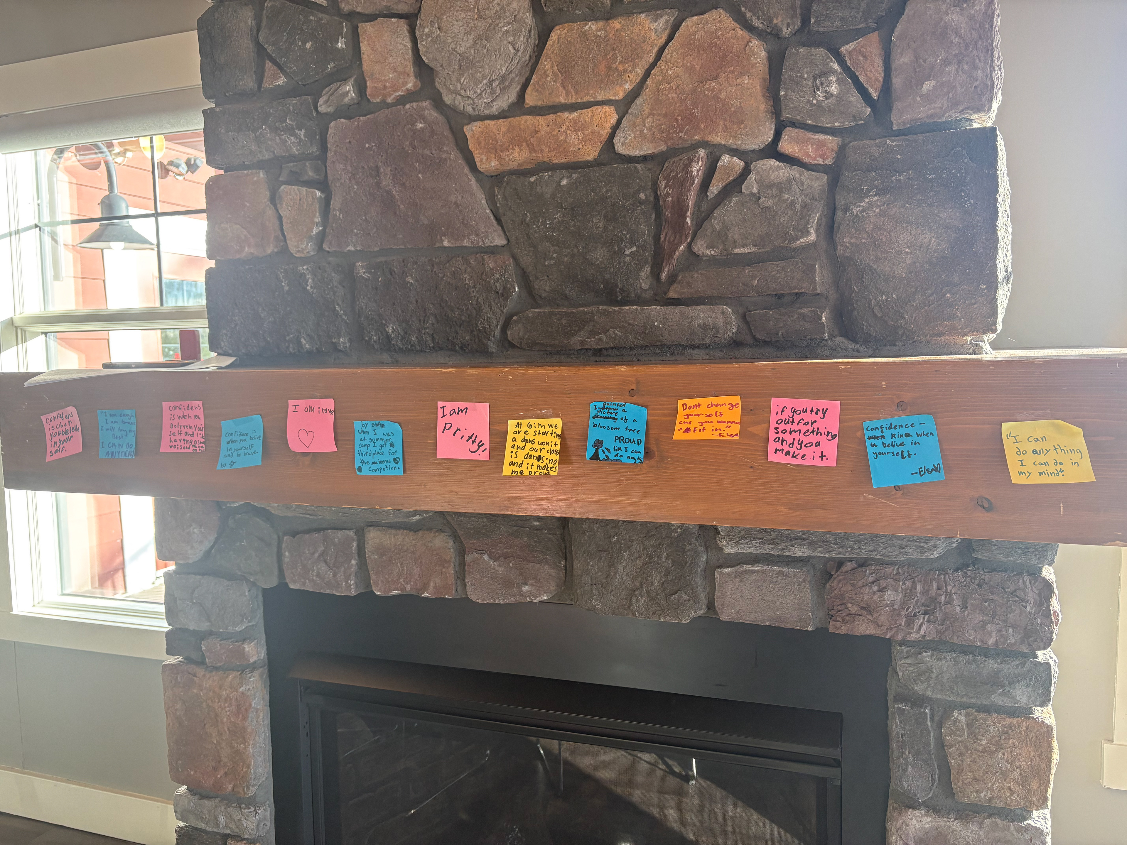 Affirmations written on sticky notes