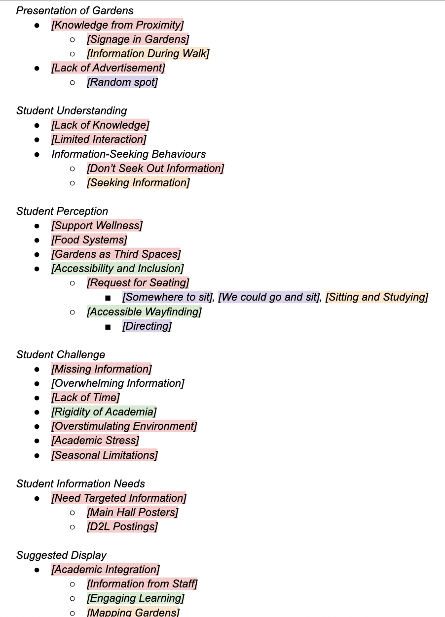 Axial coding from transcript codes