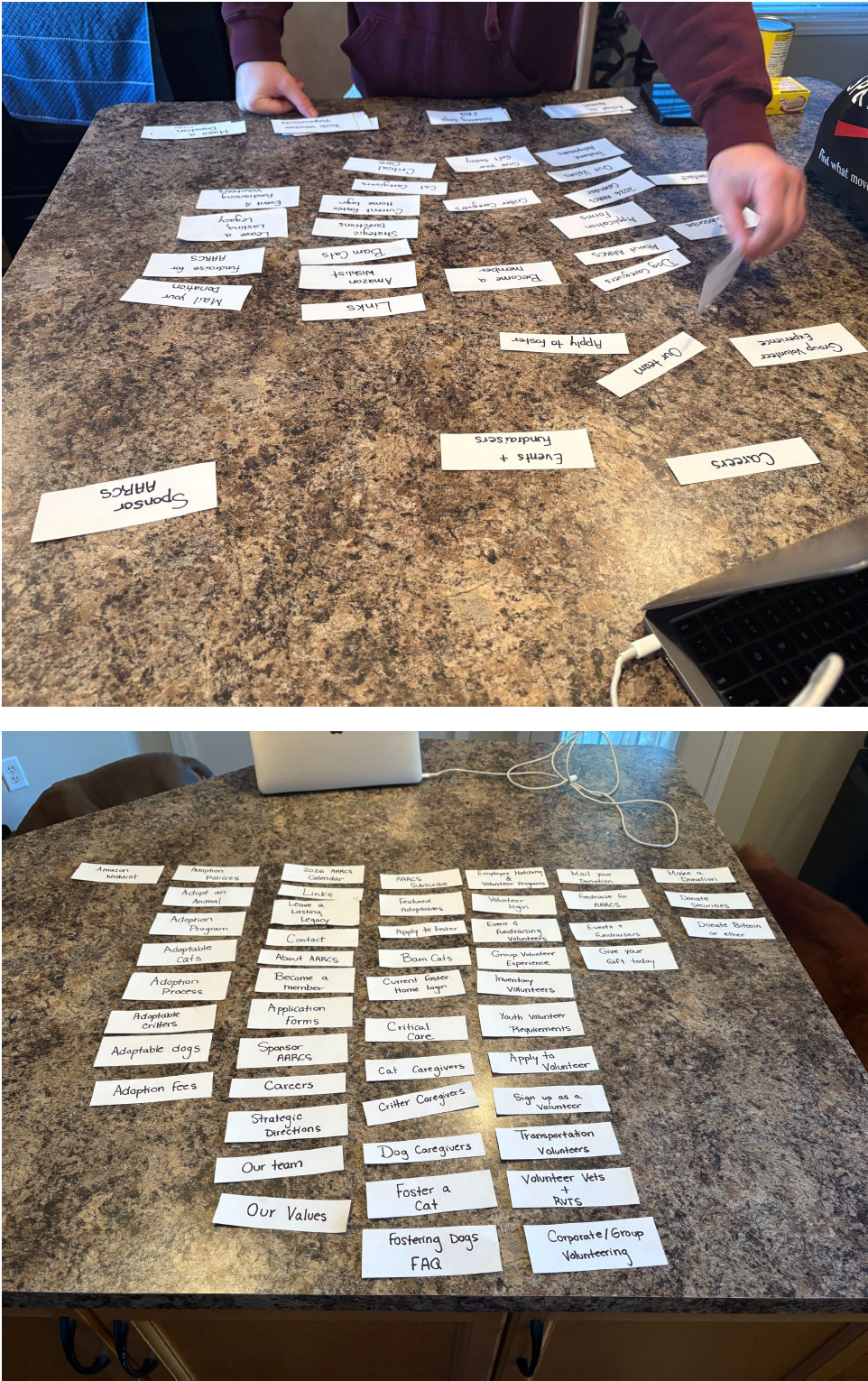 Participant 5 Card Sorting Process