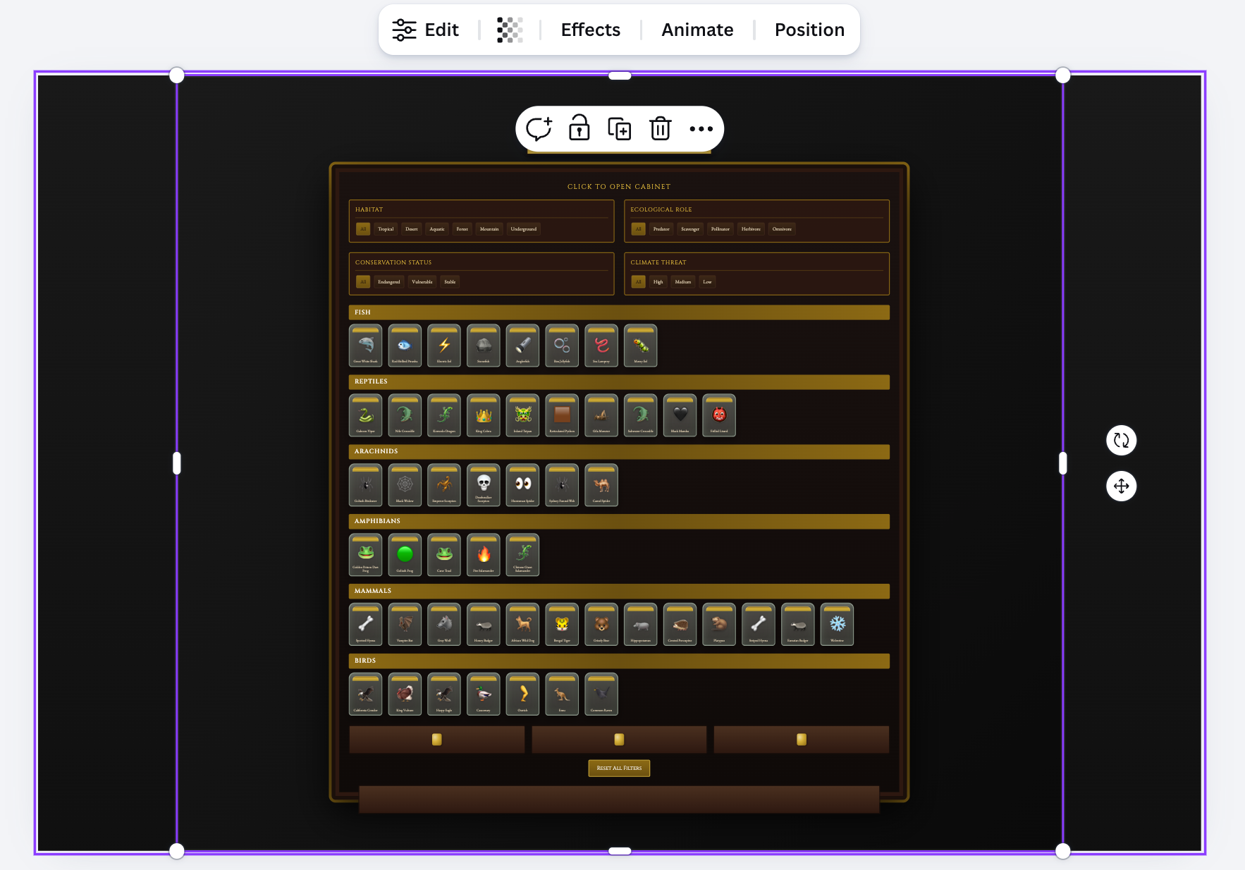 Early visualization of cabinet interface with the help of Canva AI