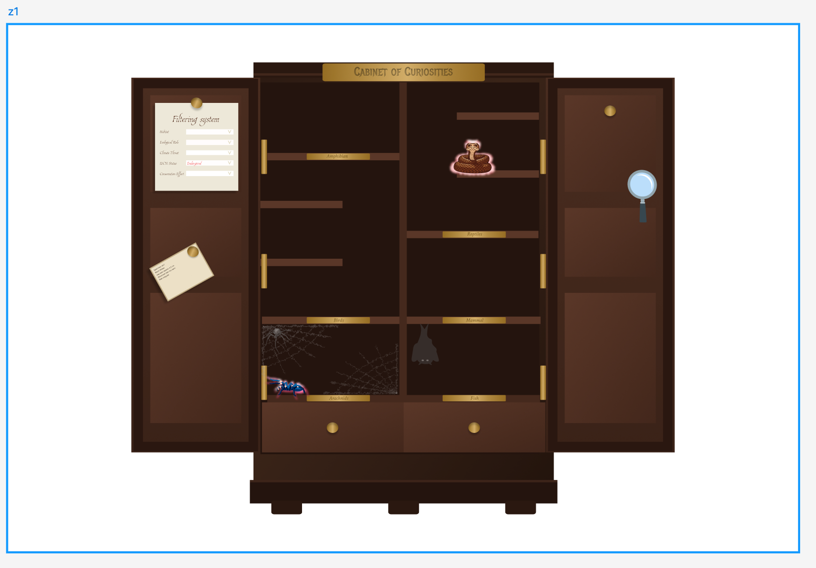 Early visualization of Cabinet interface created on Figma.