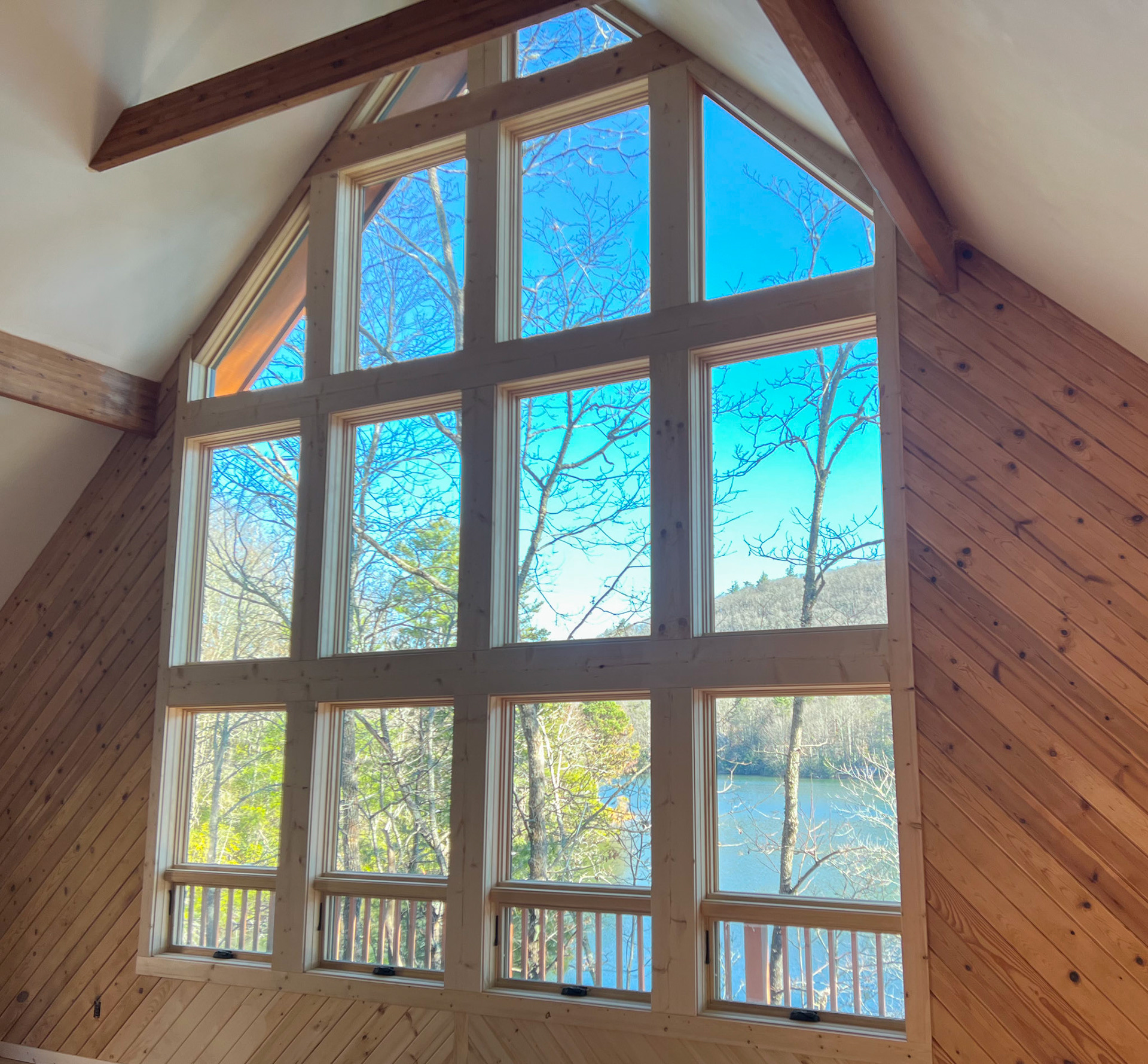 New Lake View through Window Wall
