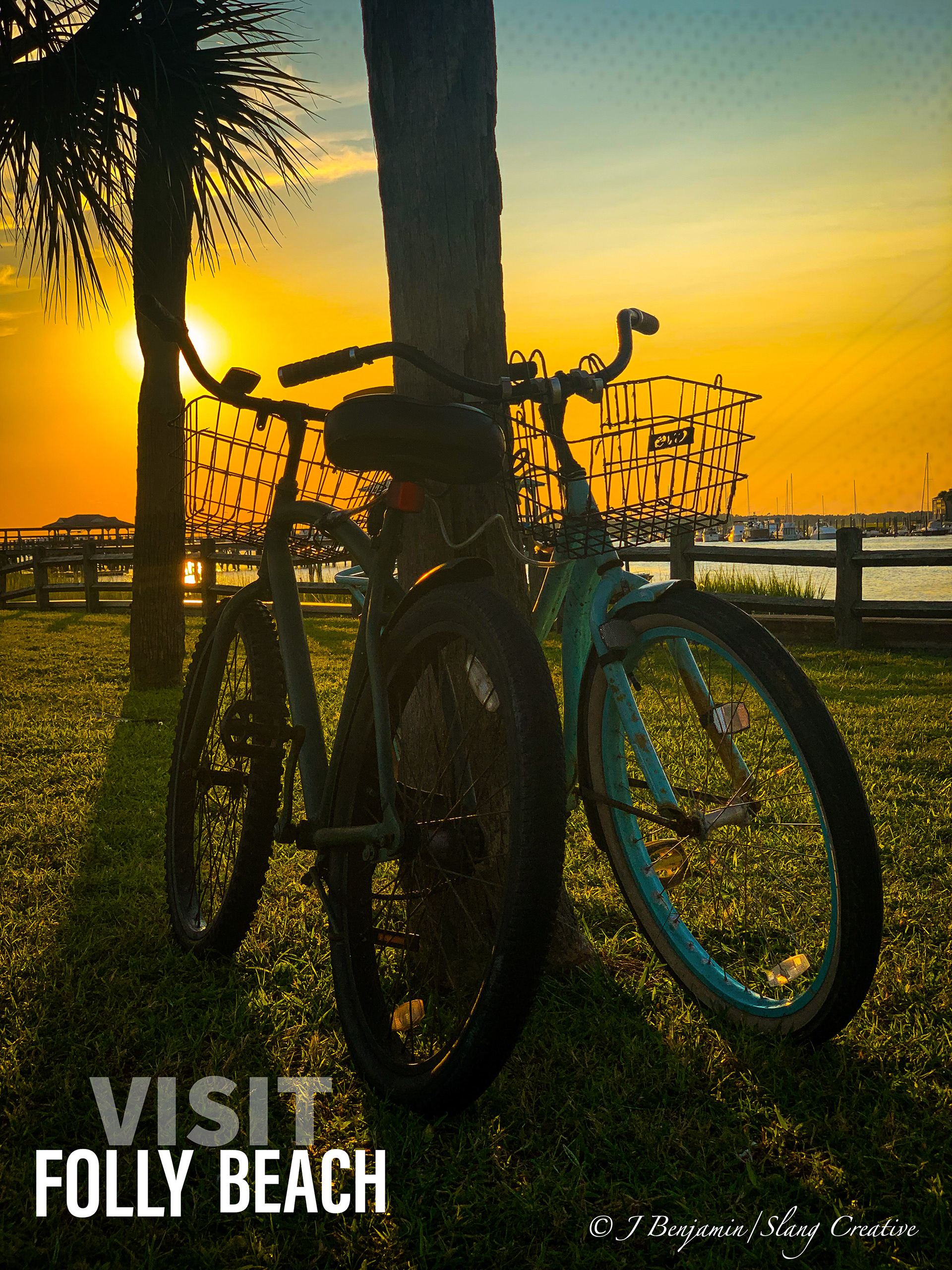 Bikes At Sunset - Folly Beach SC
