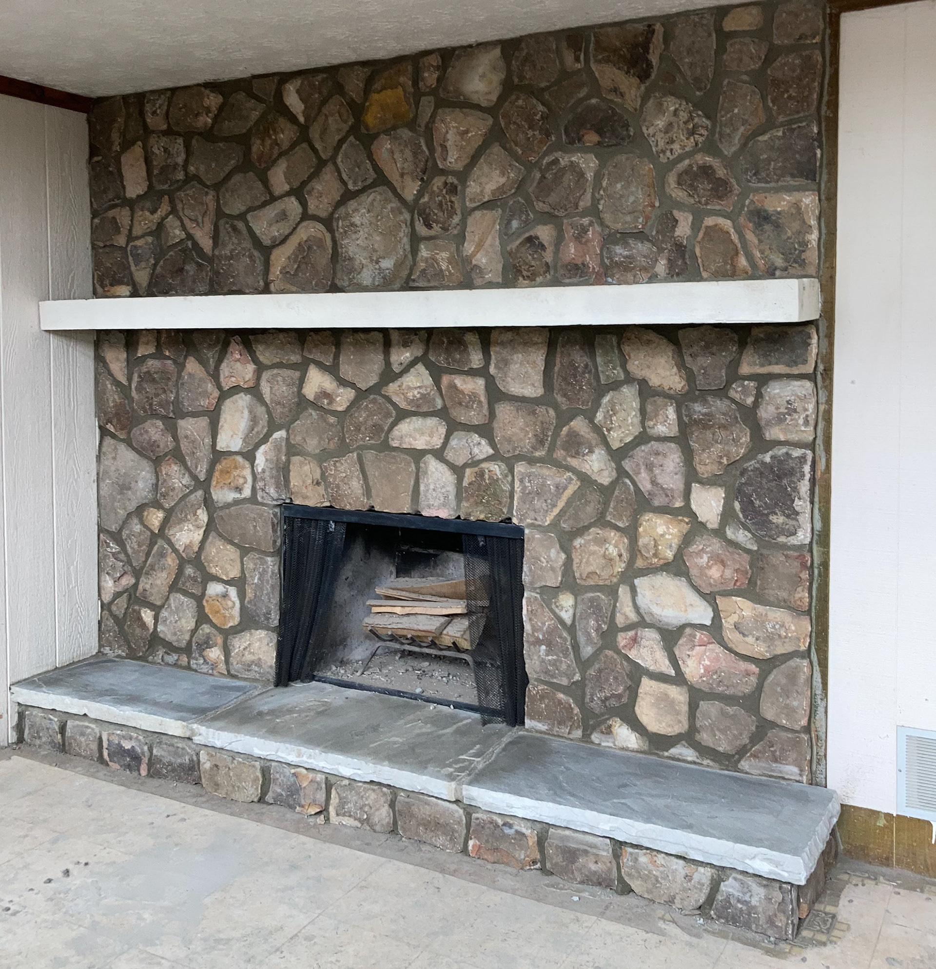 New Stone Fireplace