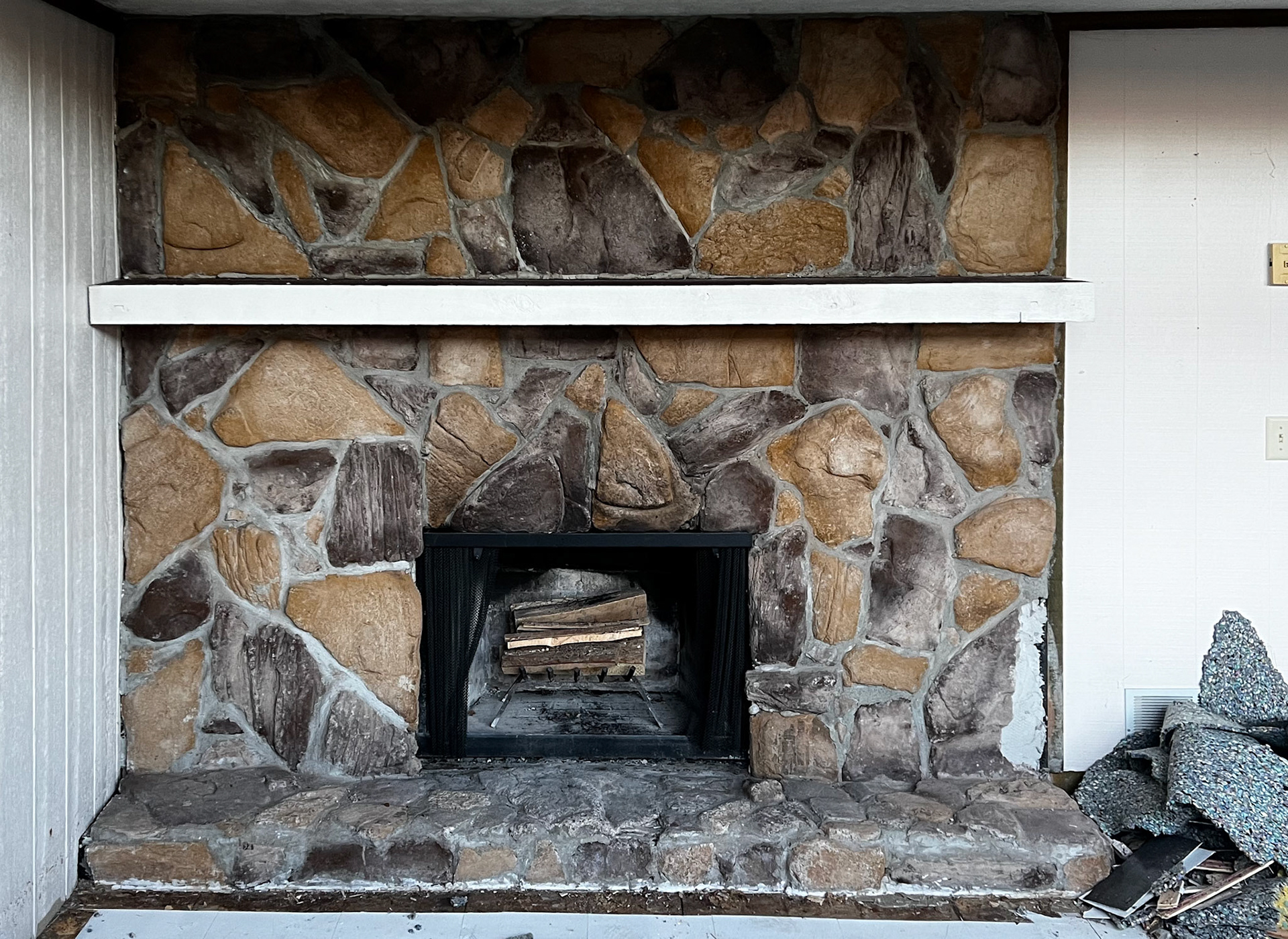 Original Stone Fireplace