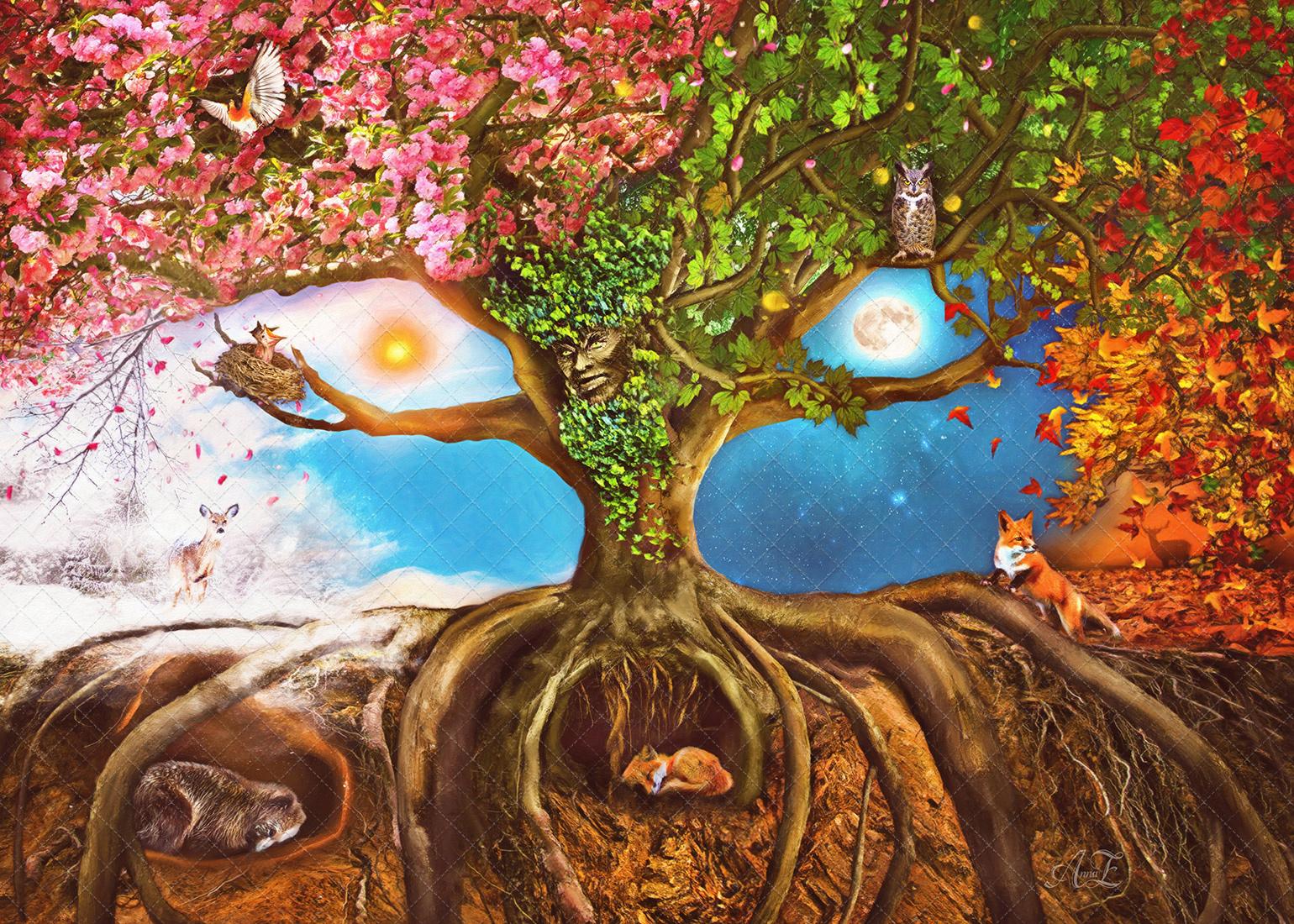 The Green man through seasons