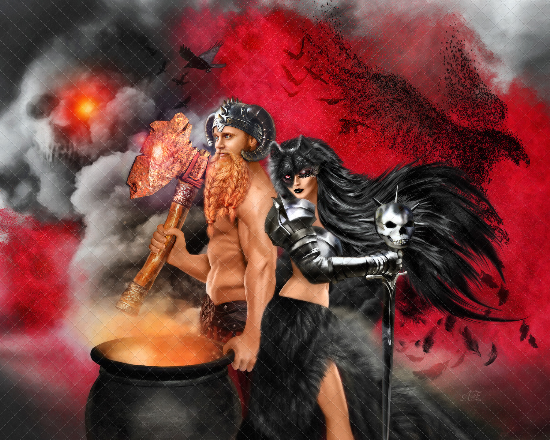 Daghda and Morrigan.