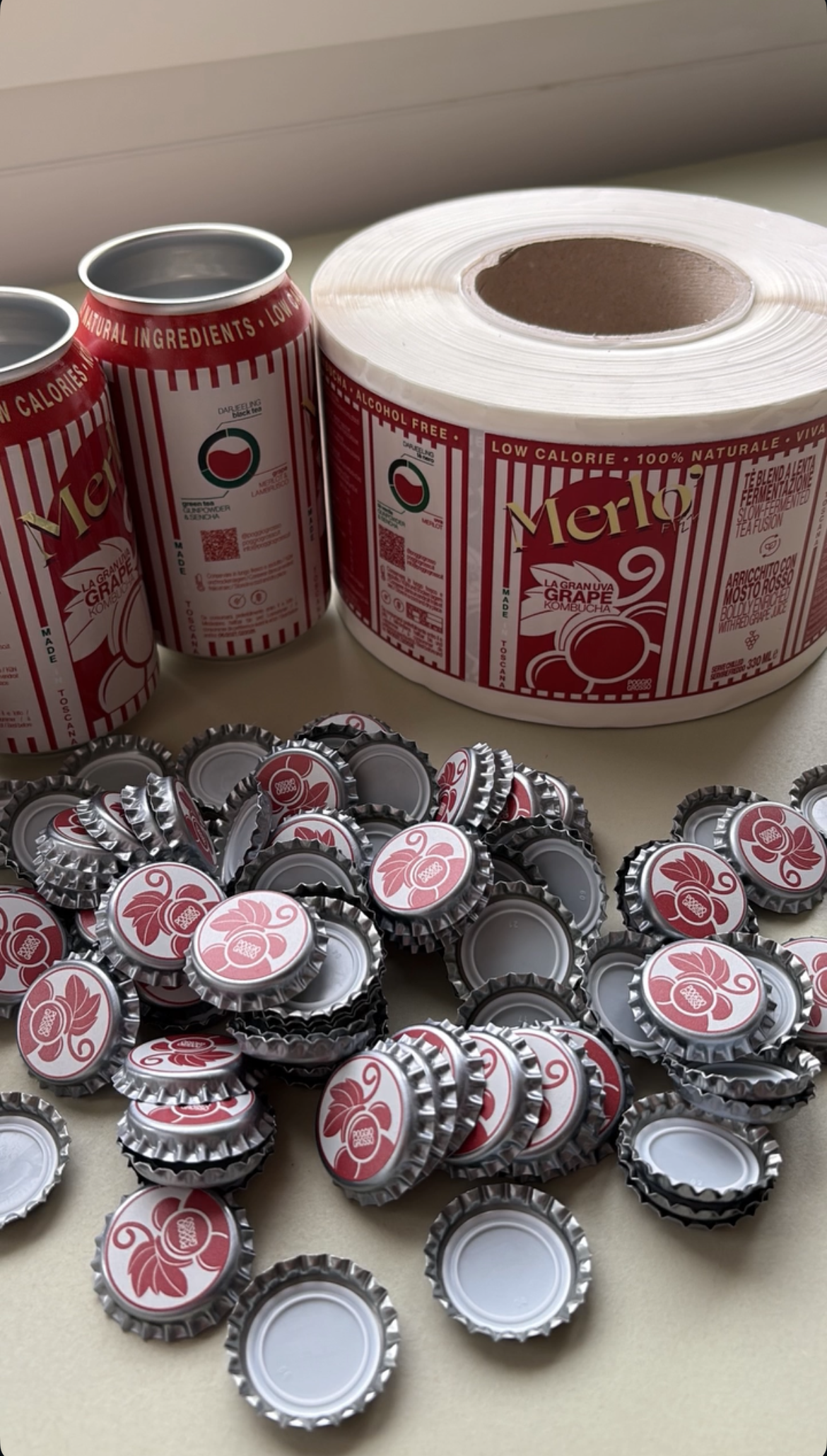 Étiquettes bouteille, canette et capsule — Merlo' Fizz 