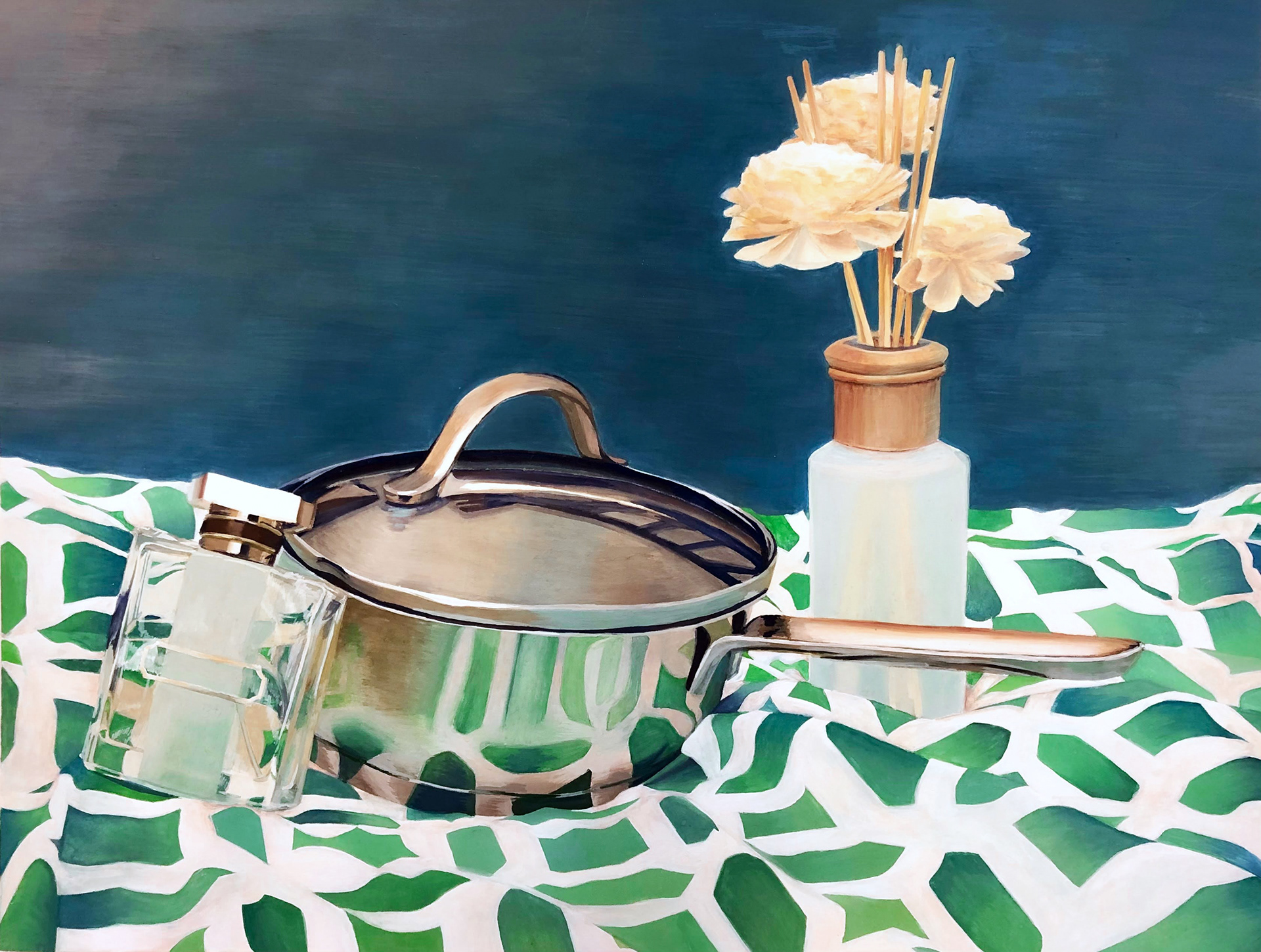 Reflections Still Life, Gouache, 2020.