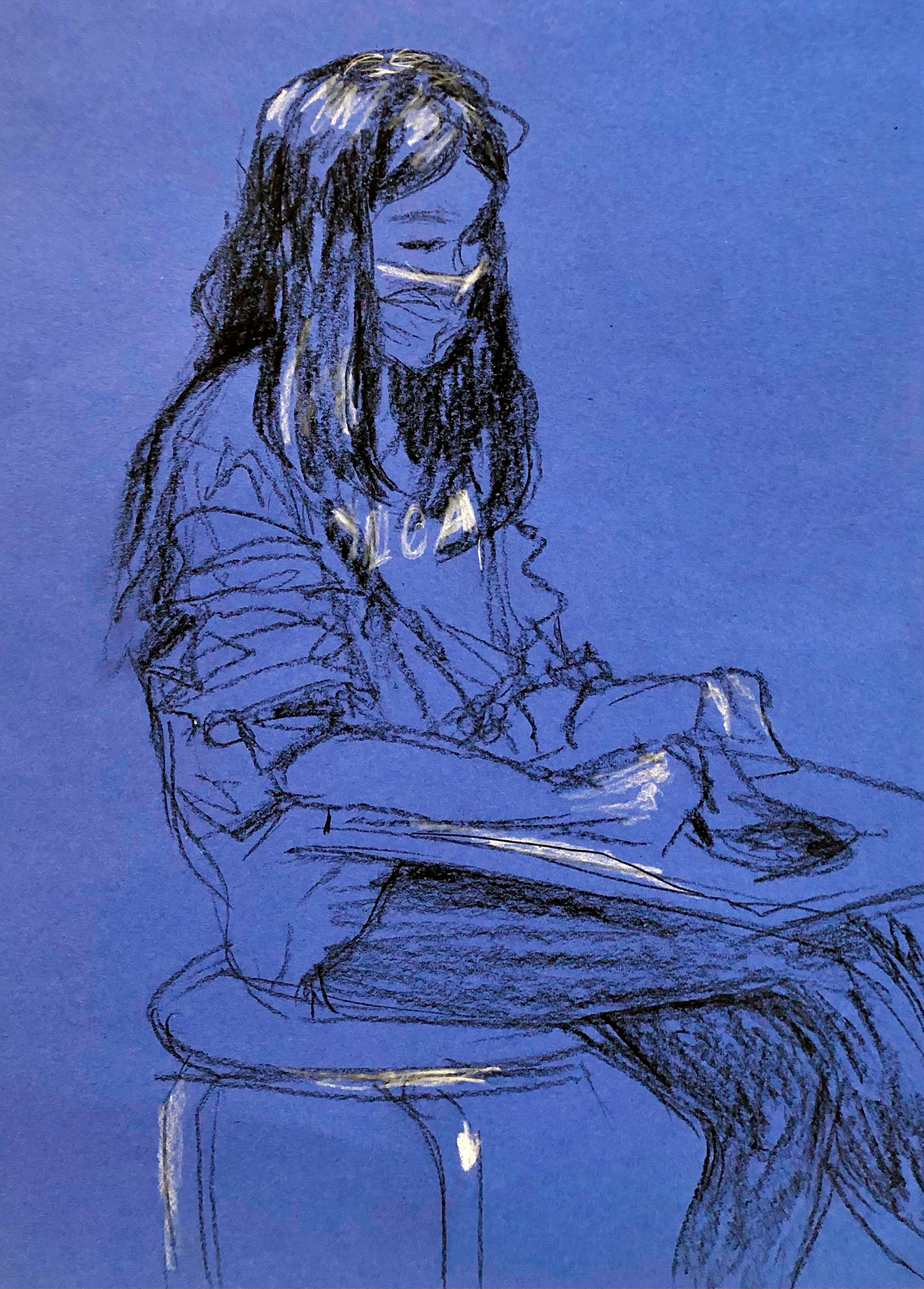 Timed Figure Drawing, Charcoal Pencil , 2021.
