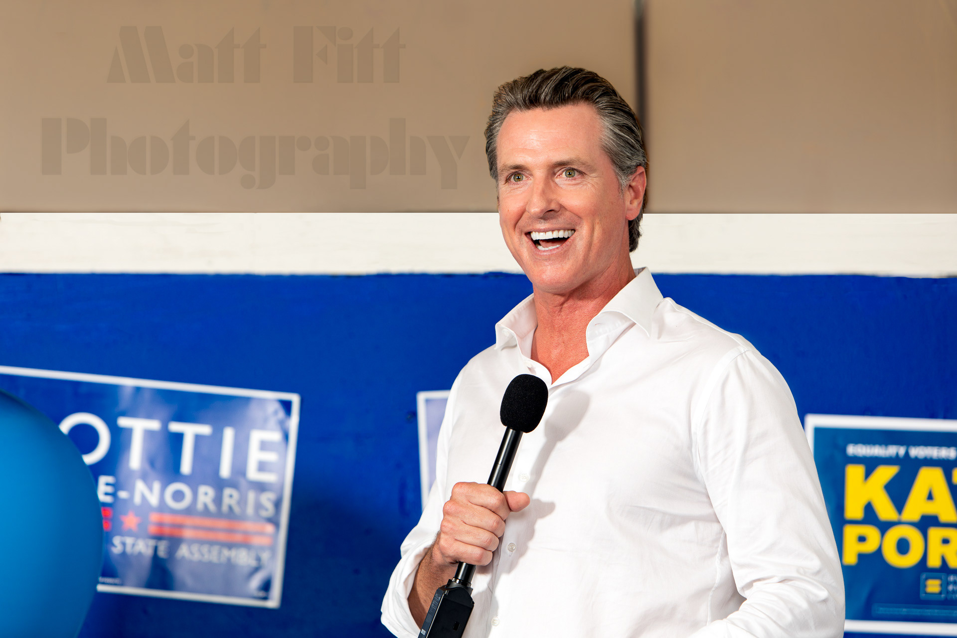 Lt Gov Gavin Newsom on the campaign trail.  Costa Mesa. Sept 2018